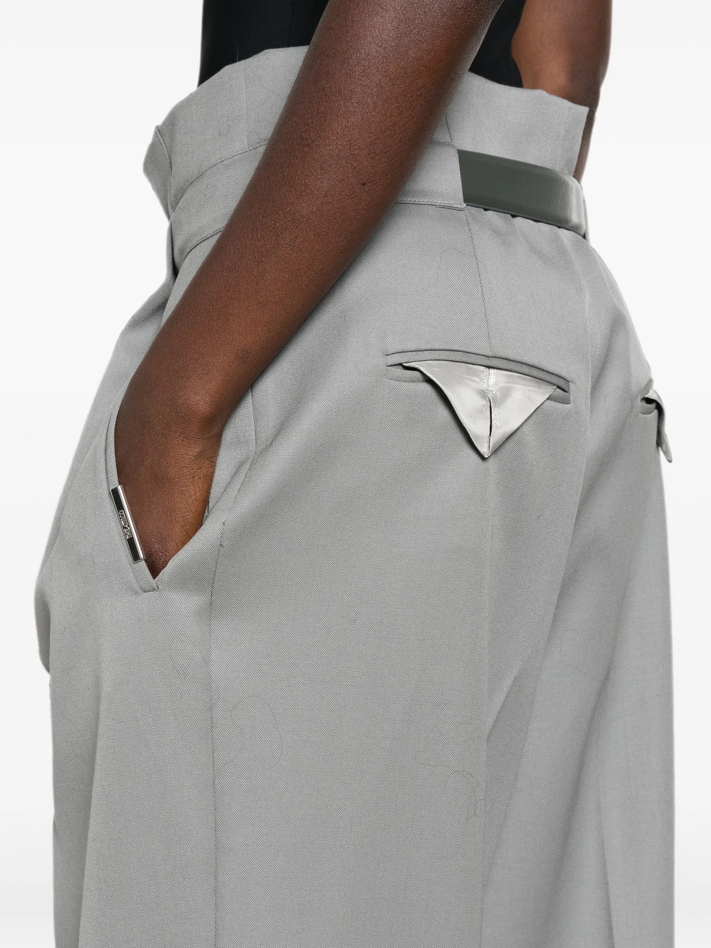 pleated belted trousers
