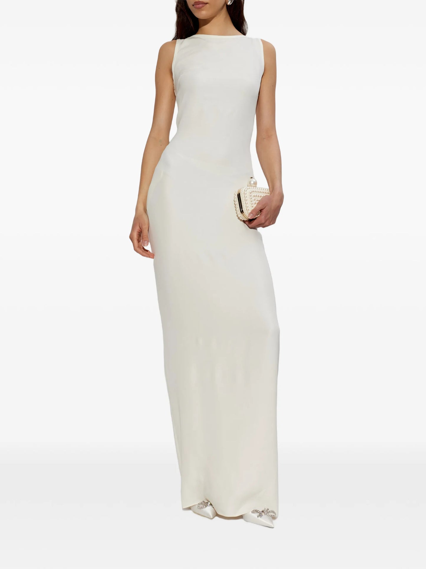 Rosie crystal bow sling pumps