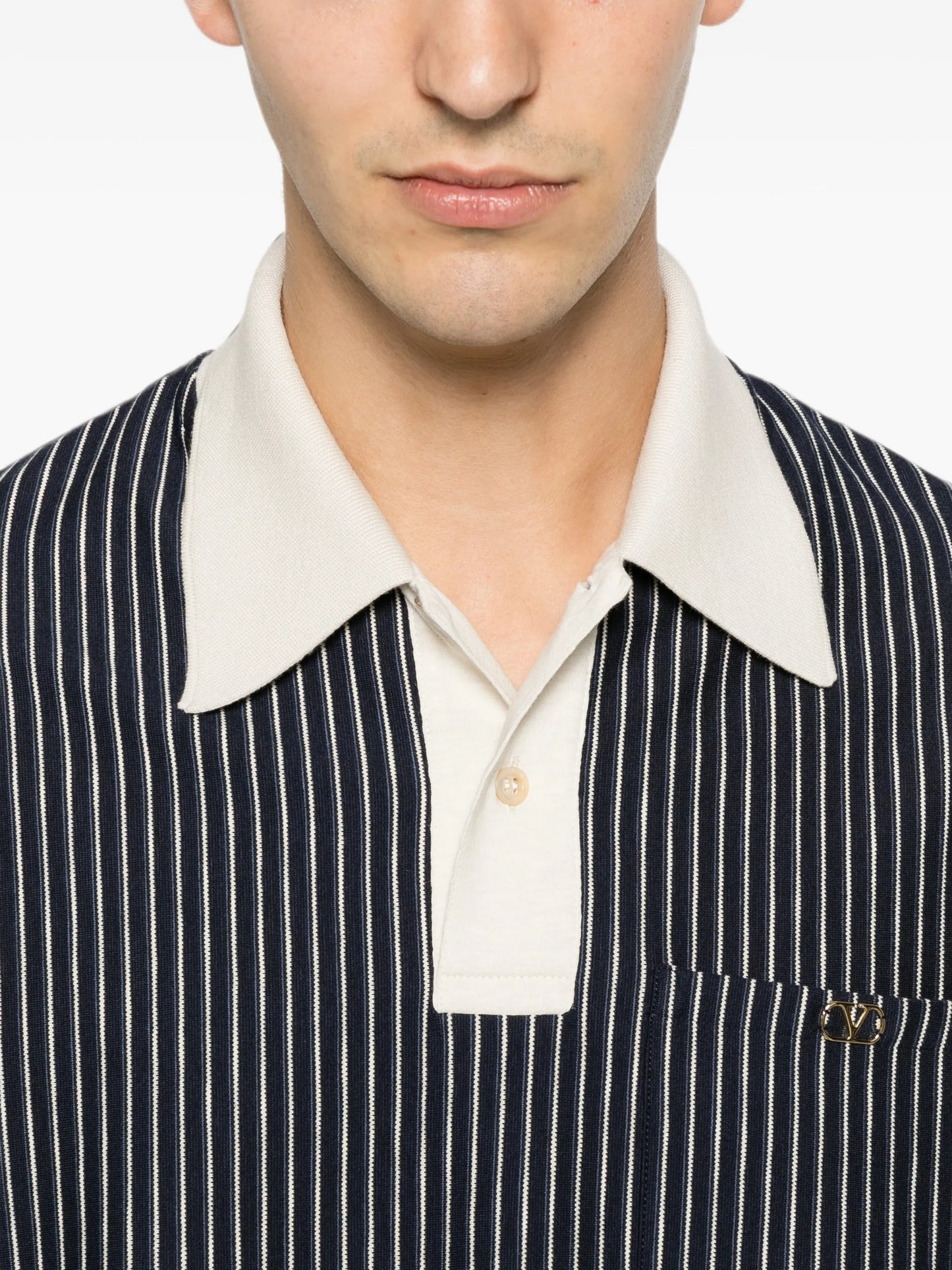 VLogo Signature striped-pattern polo shirt