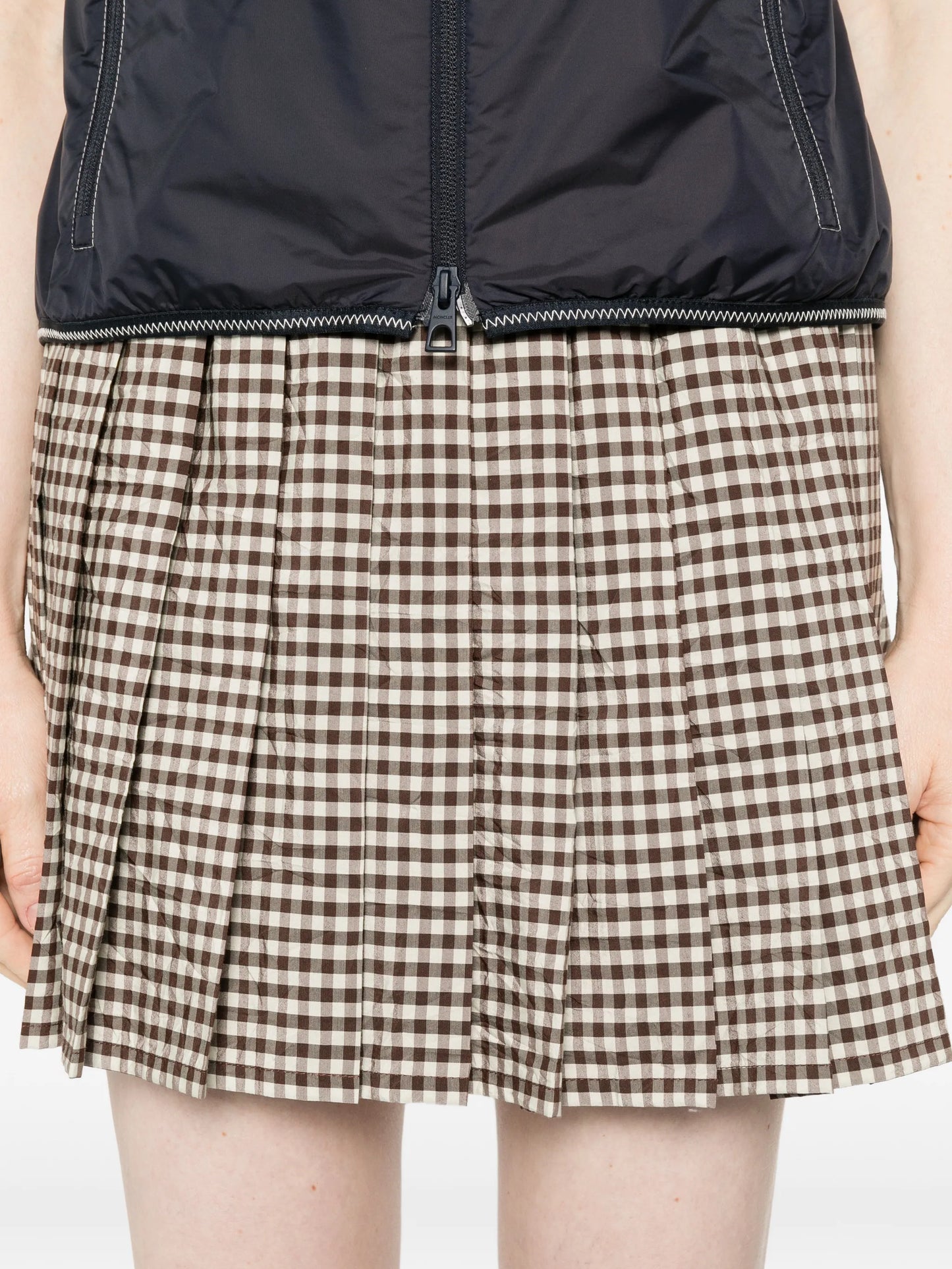 checked pleated mini skirt