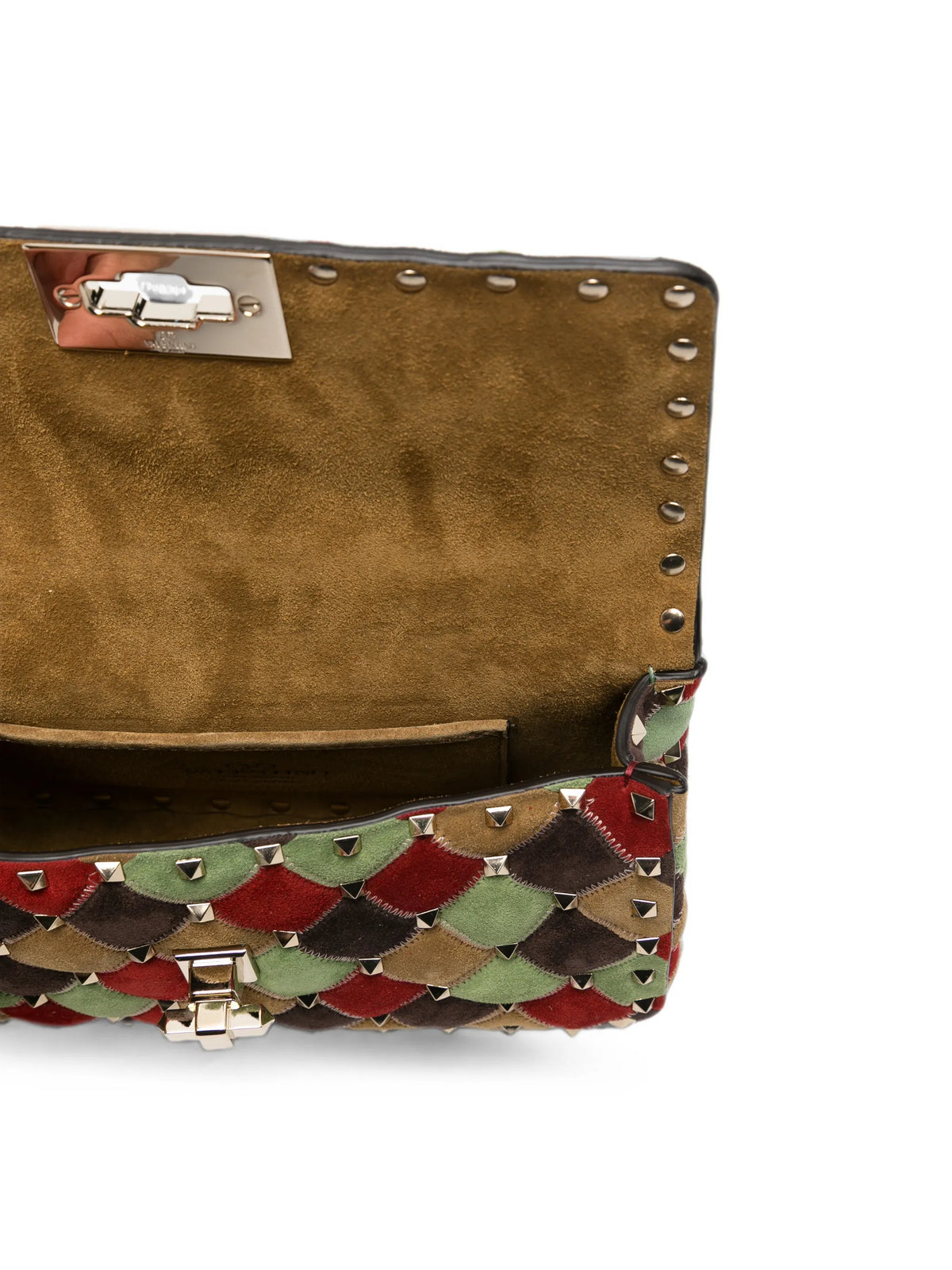 Rockstud Spike patchwork tote bag