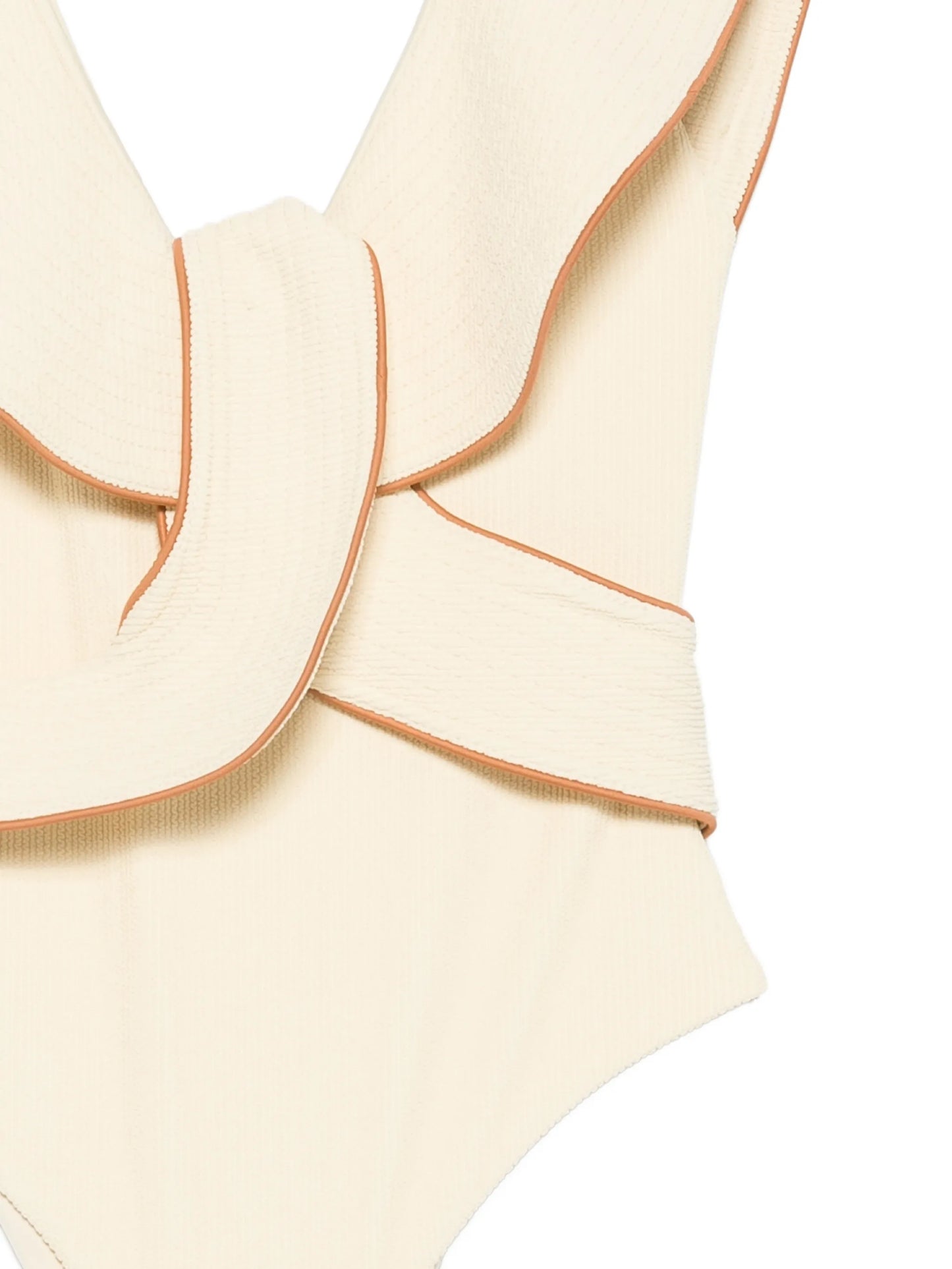 Crinkle ruffled-detail swimsuit