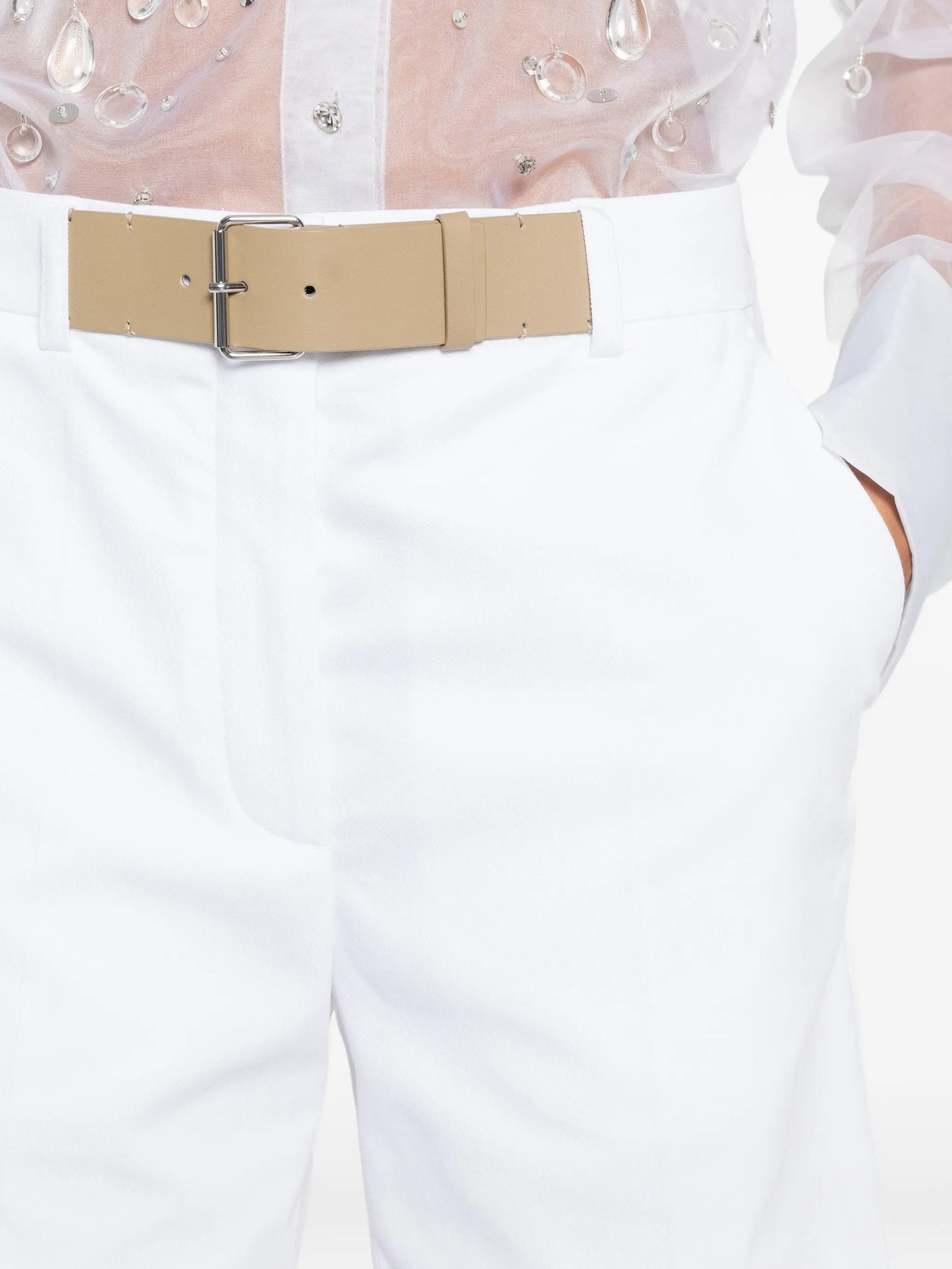 Double T pleated shorts