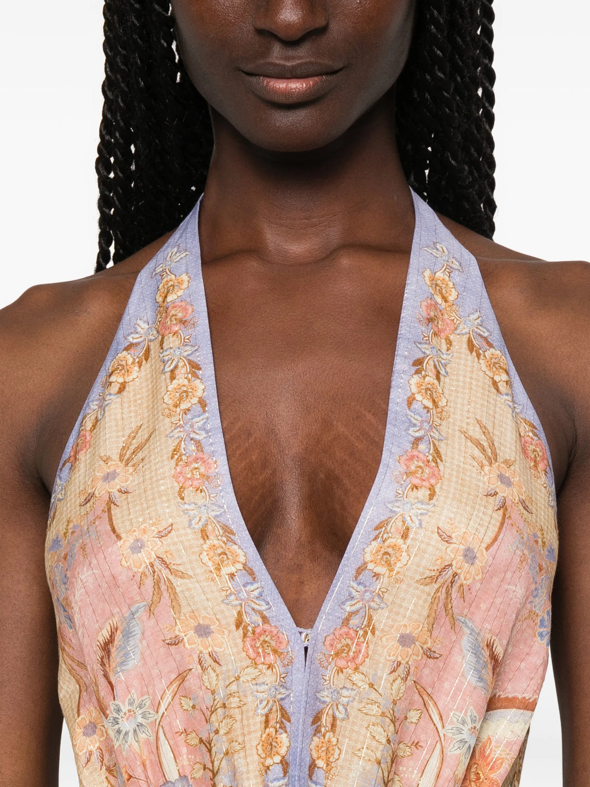 Indra plunge halter maxi dress