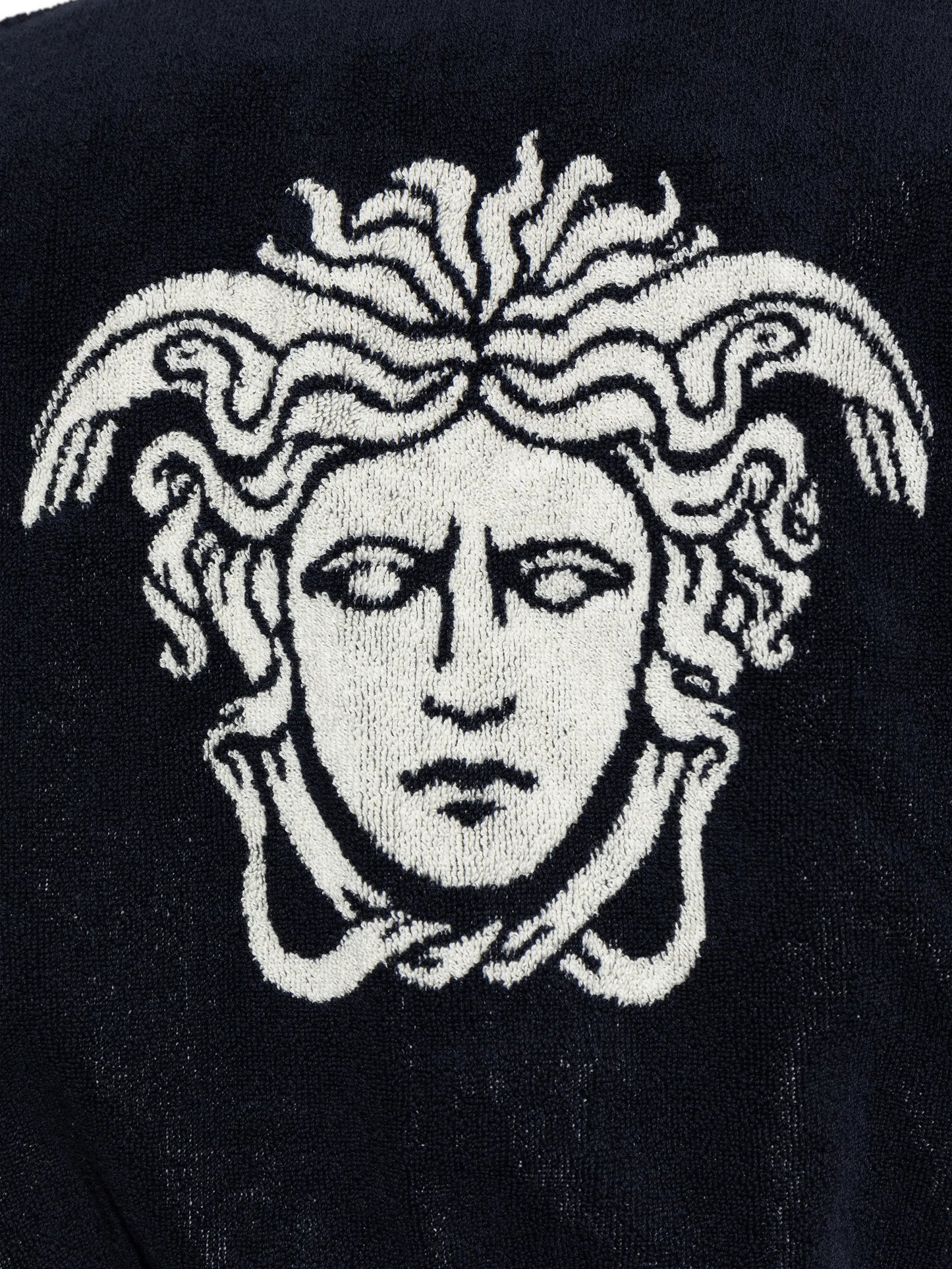 embroidered-graphic cotton bathrobe