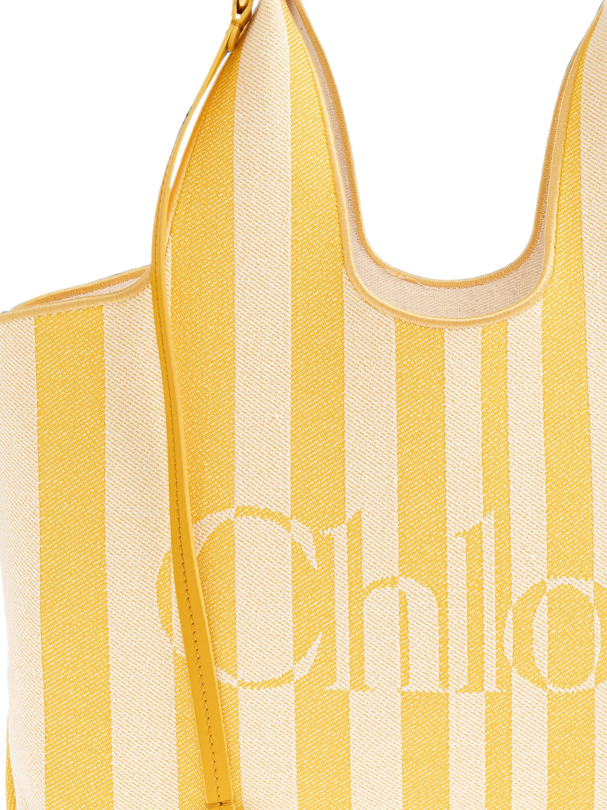 Chloé stripy east-west tote bag in jacquard