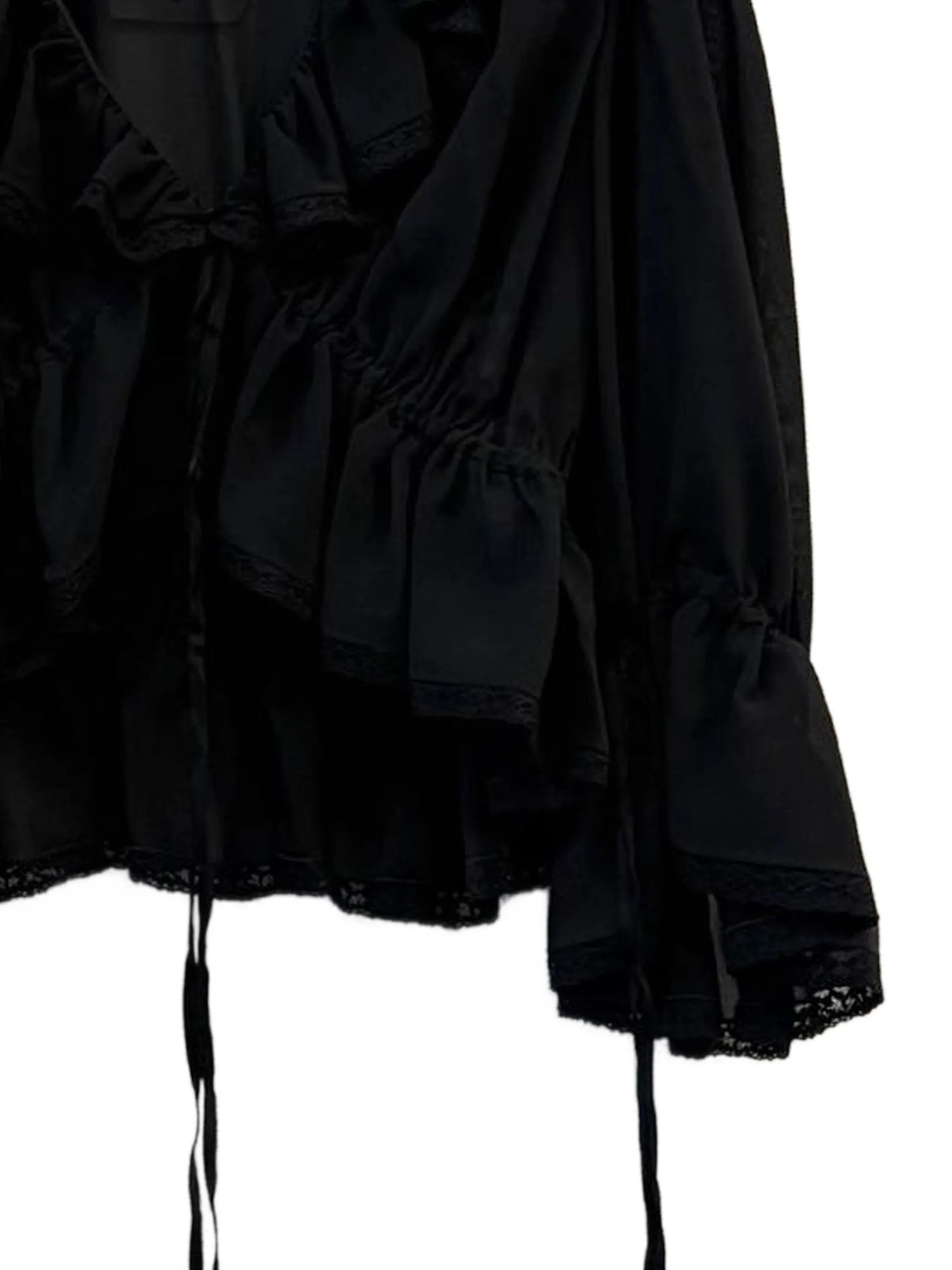 ruffled-detail tie-fastening top
