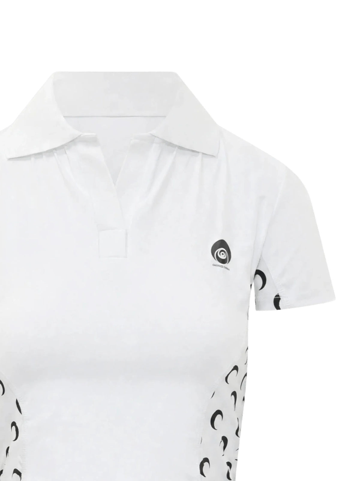 short sleeves polo top with moon inserts