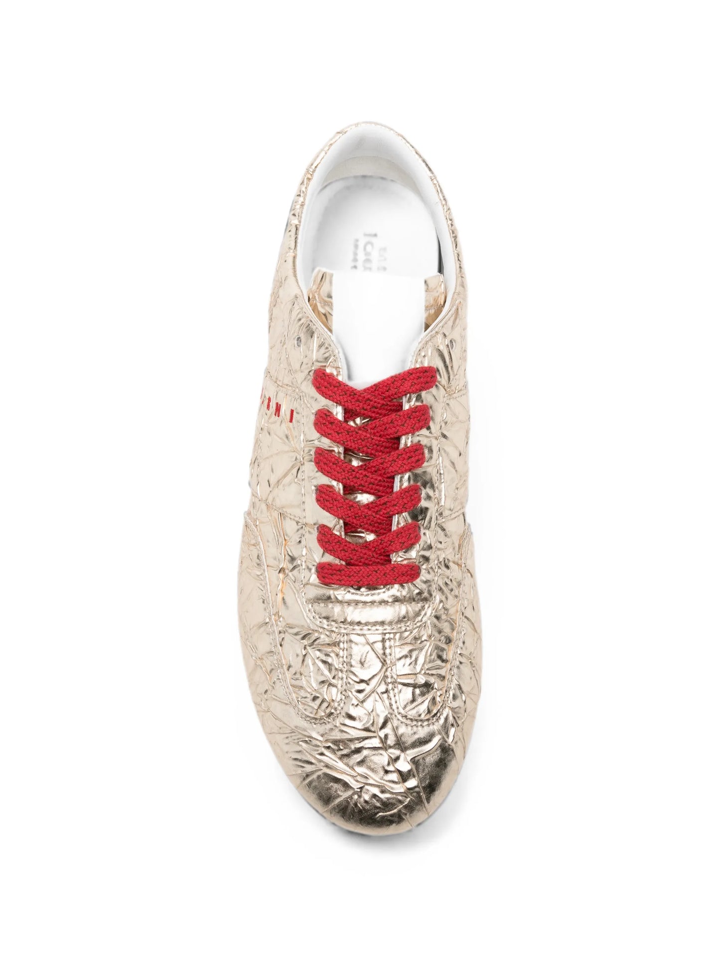 crinkled-finish logo-print sneakers