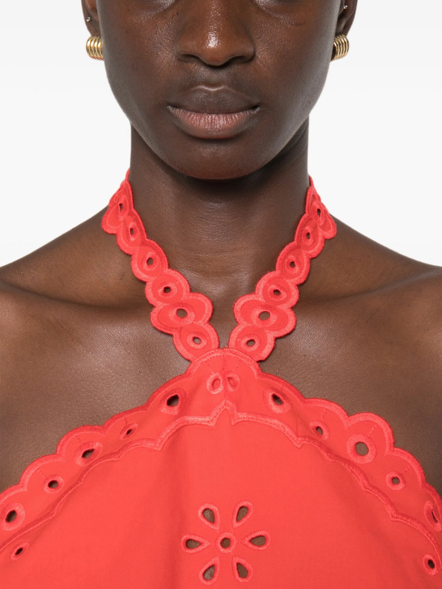 Caliane broderie-anglaise halterneck top