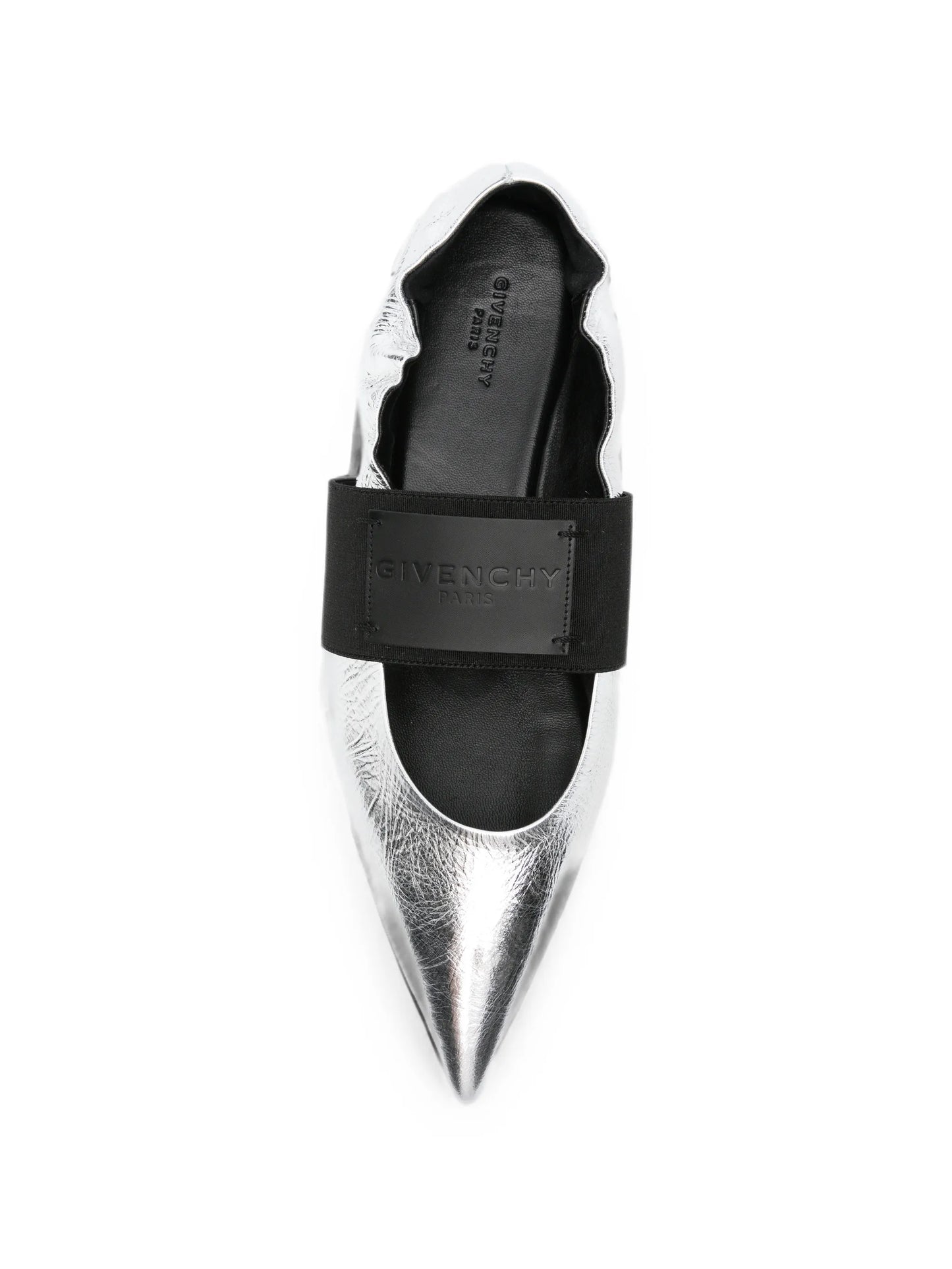 Crush logo-patch ballet flats