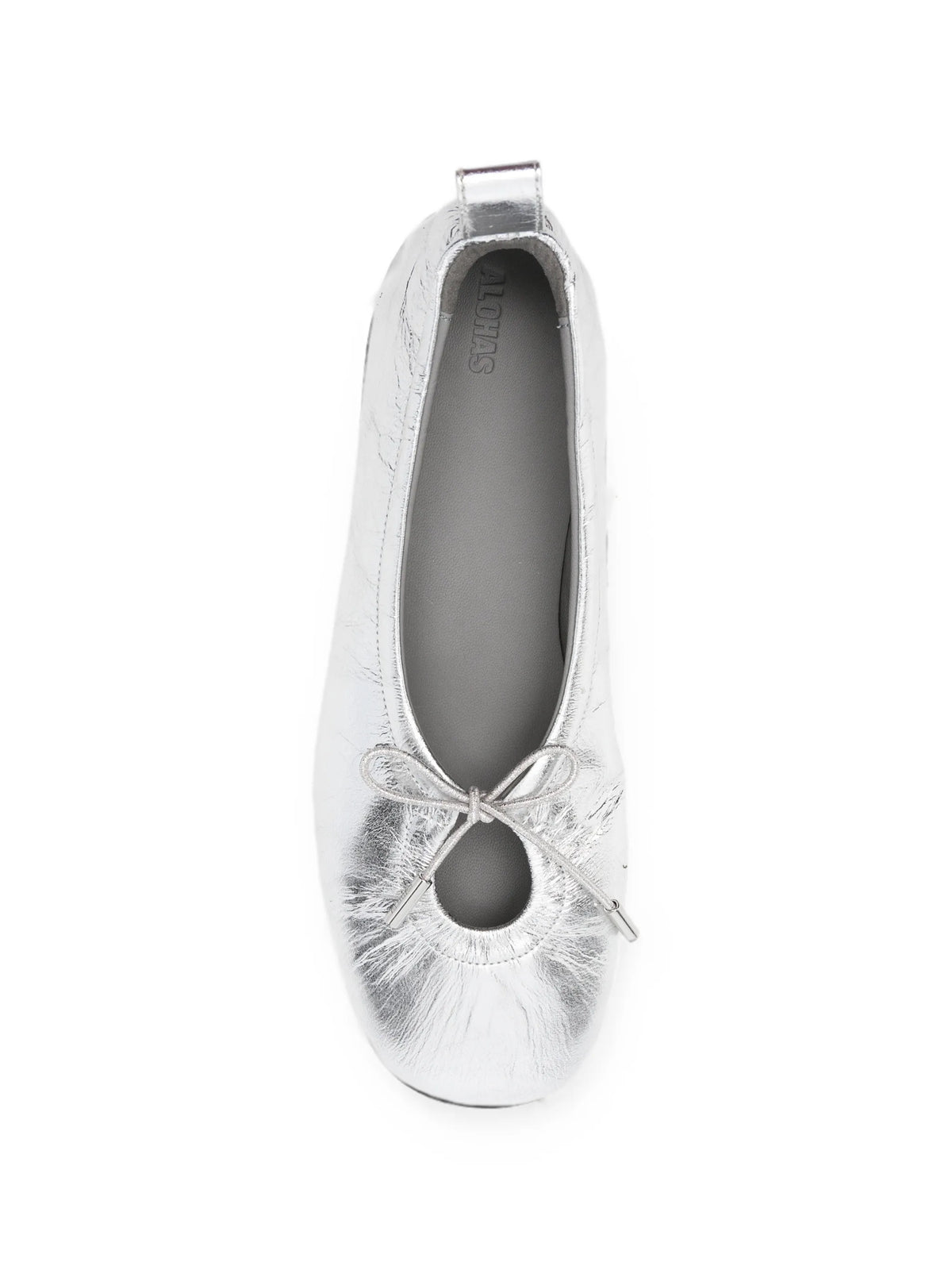 Rosalind shimmer-finish leather ballet flats
