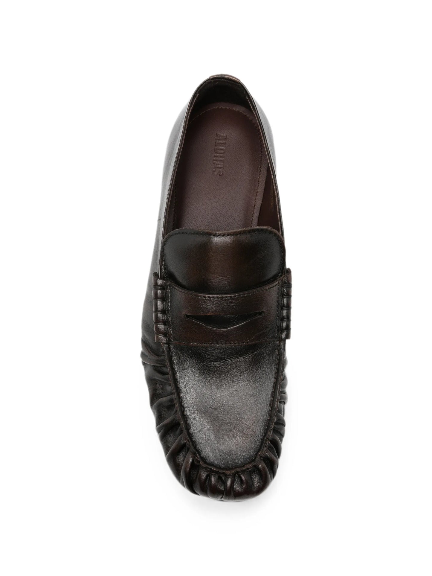 Aven vintage effect leather loafers