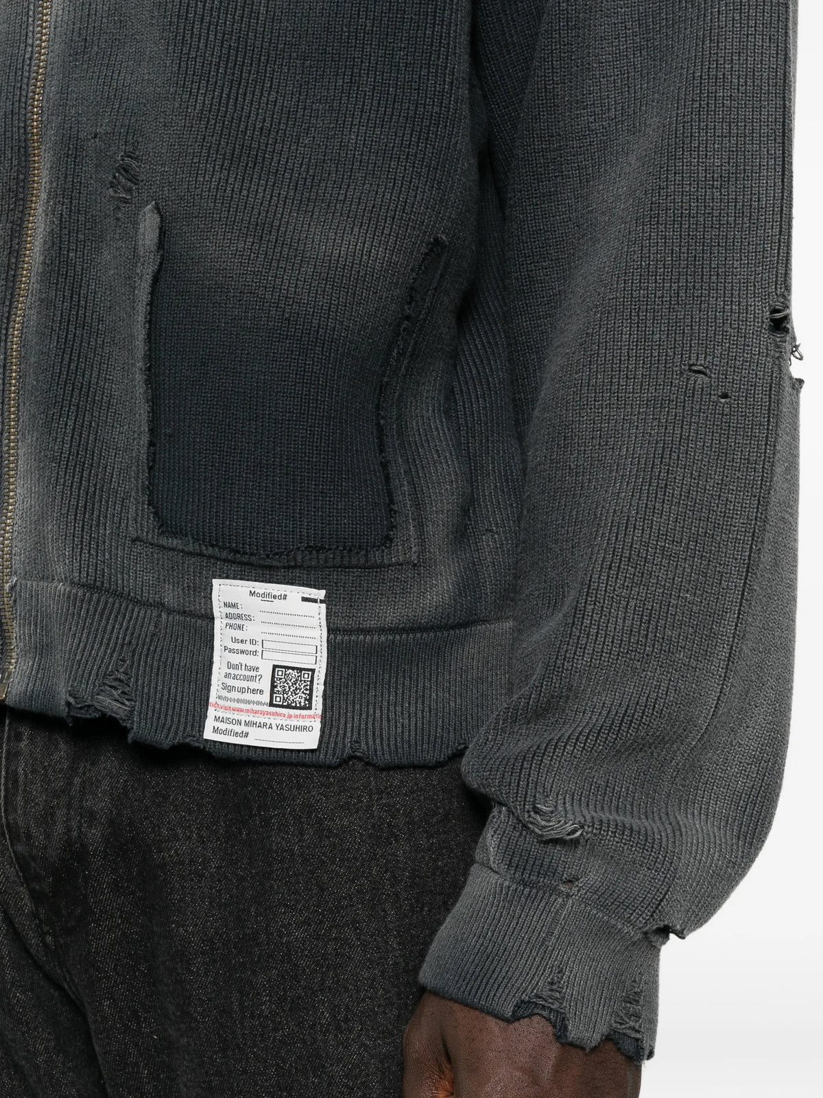 sun-faded distressed cardigan