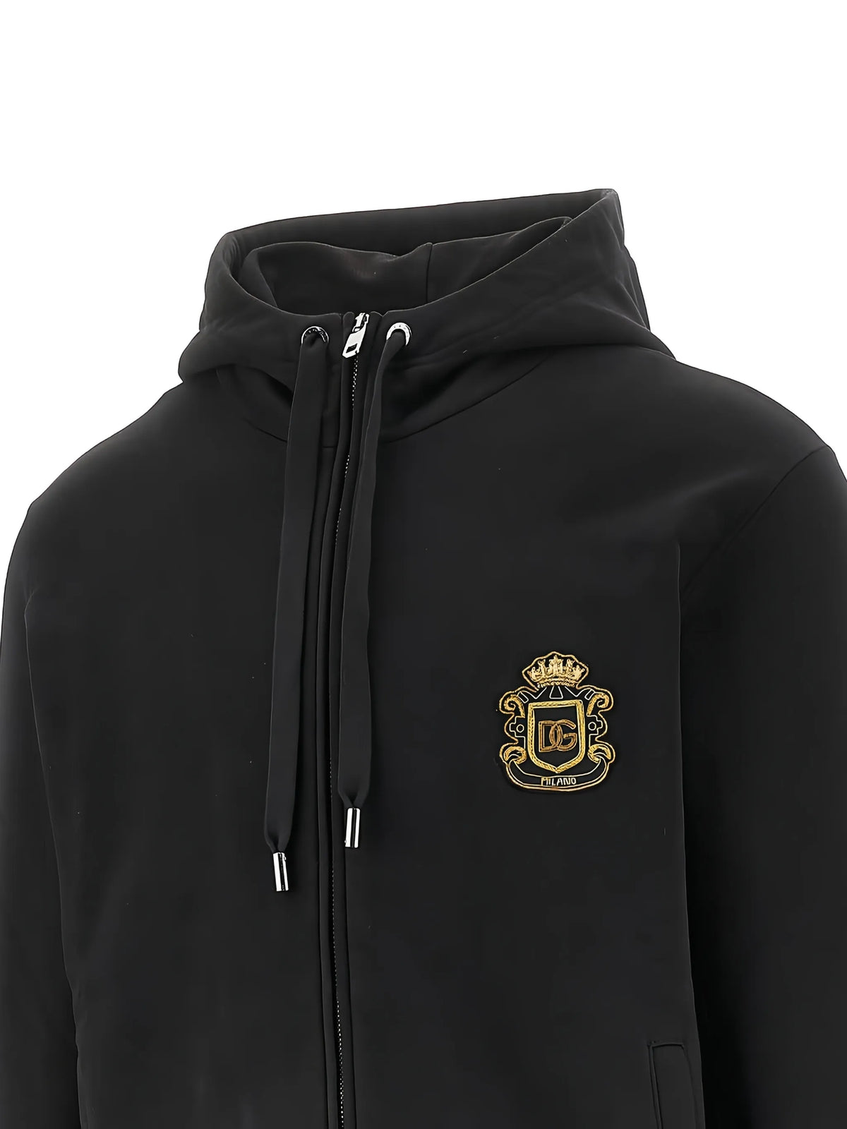 logo-patch zip-up hoodie