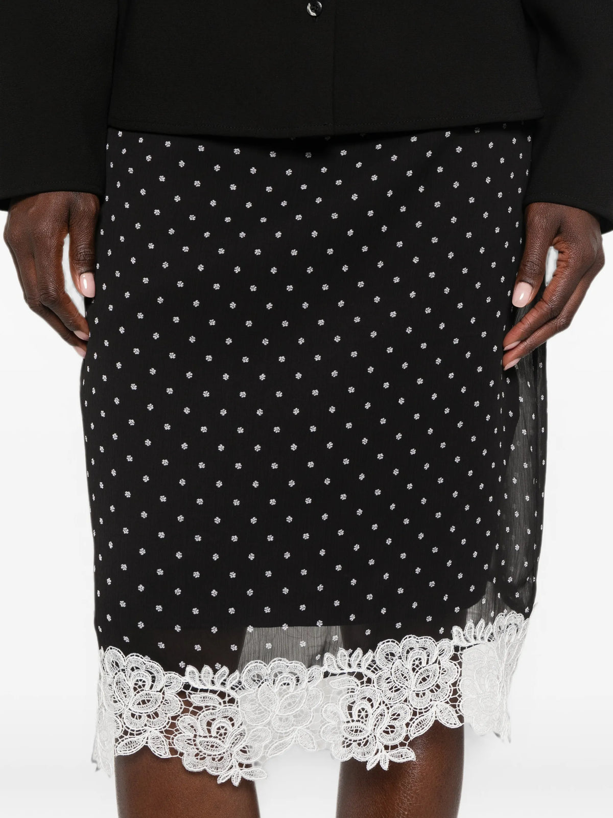Laceband Pencilskirt black