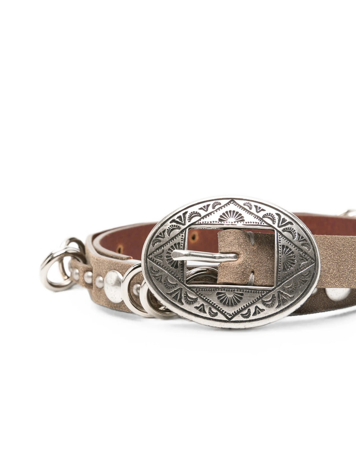 stud-embellished ring-detail belt