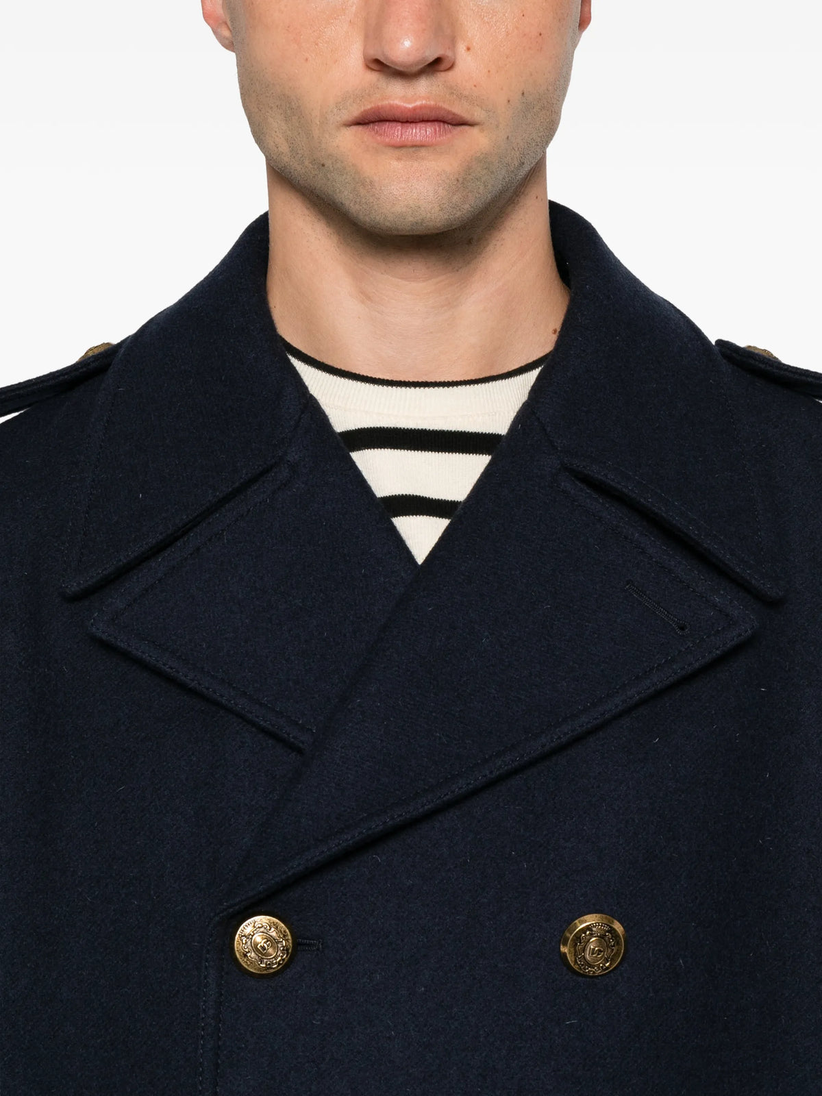 double-breasted peacoat
