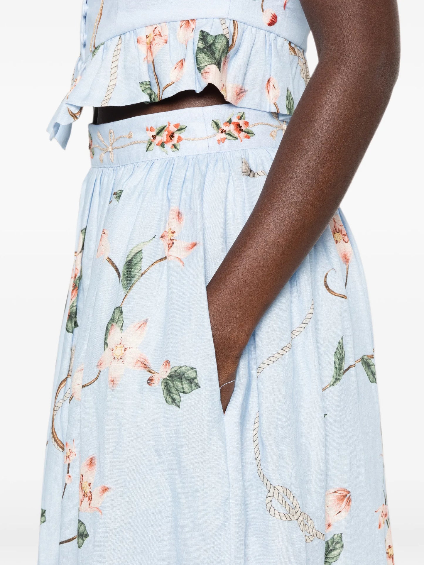 Tangelo Navegante linen maxi skirt