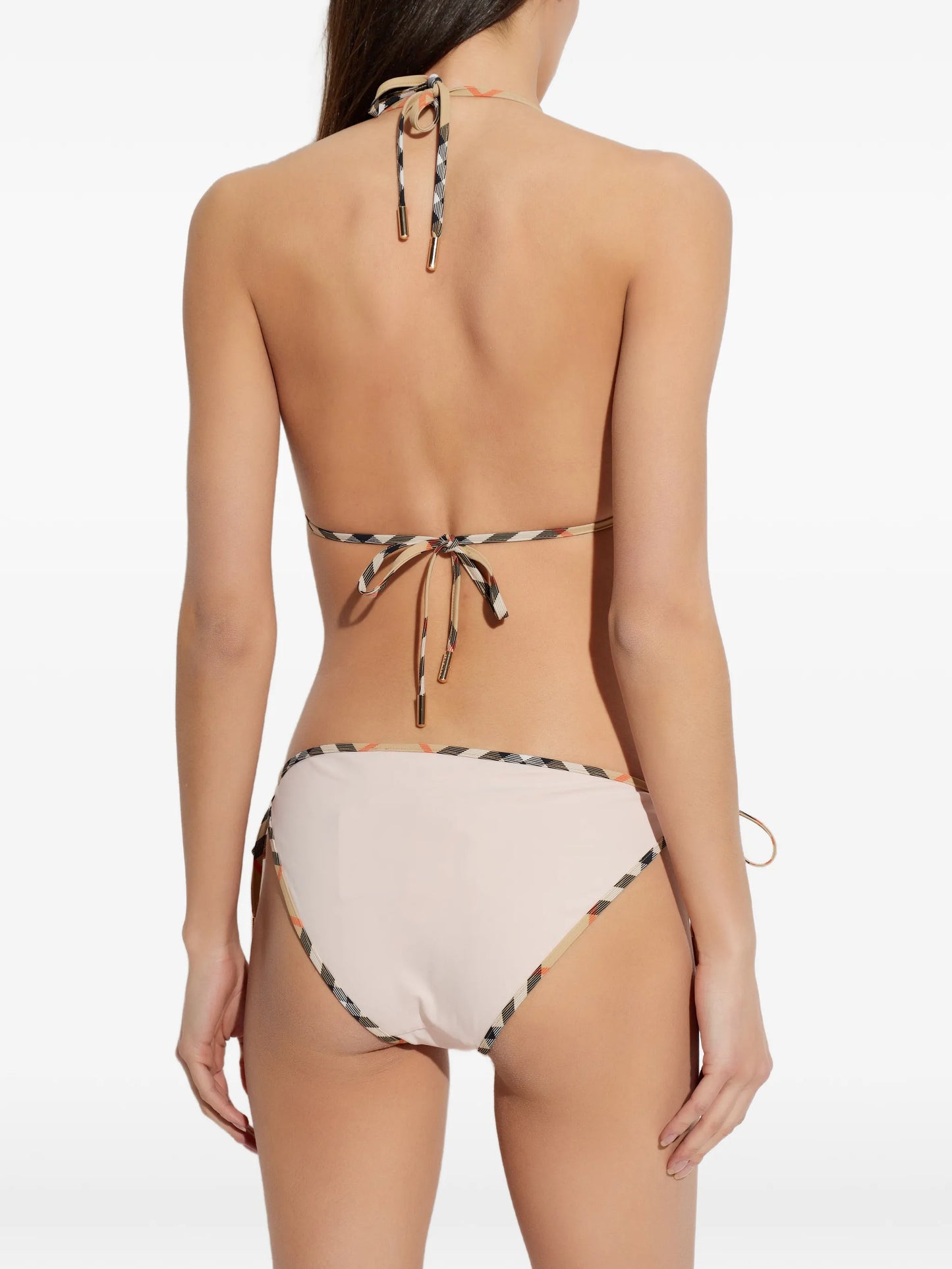 Check-trim bikini top