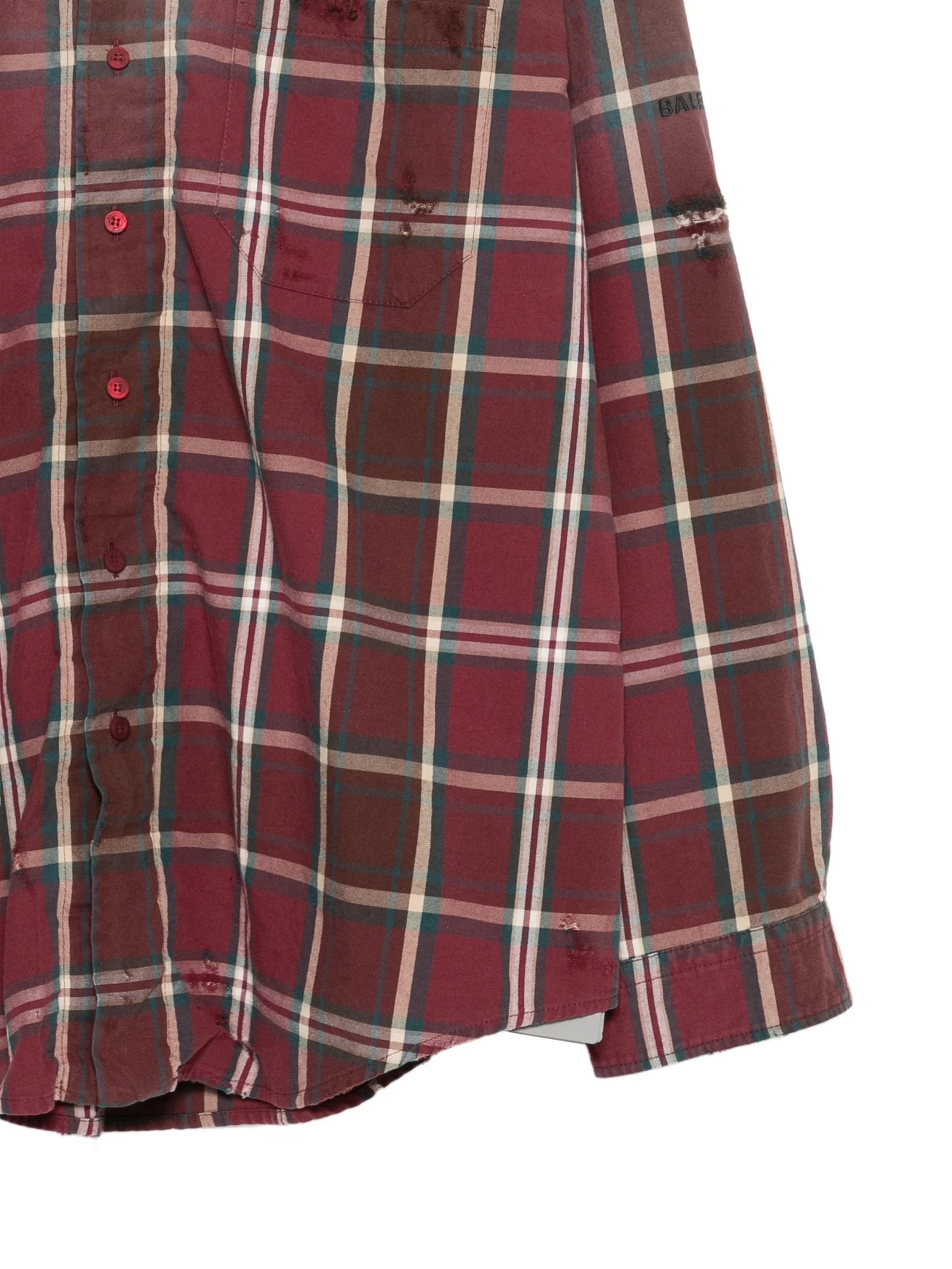 checked button-fastening shirt