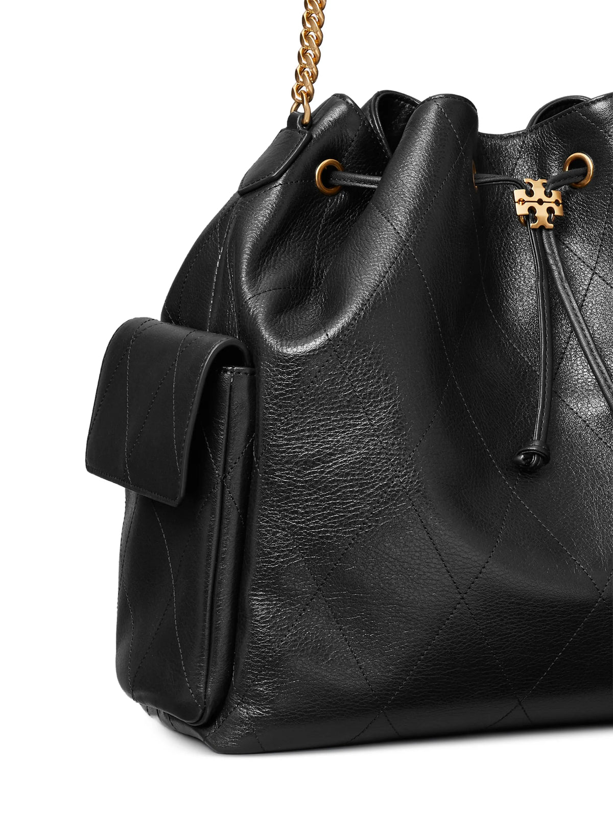 charlie quilted drawstring shoulder bag