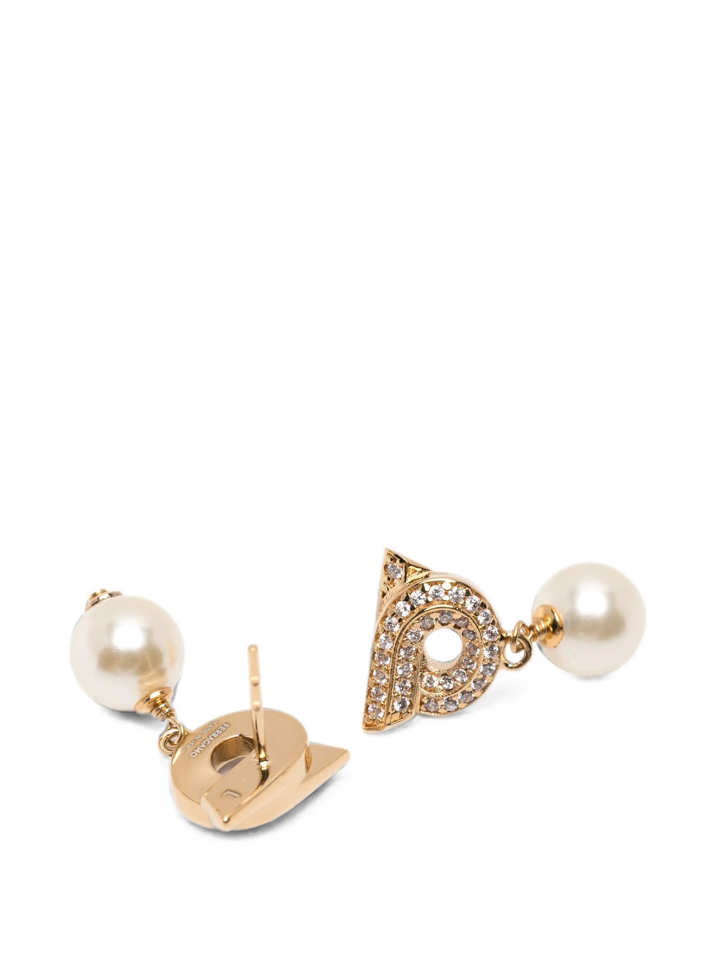 Gancini earrings with pearls and crystals