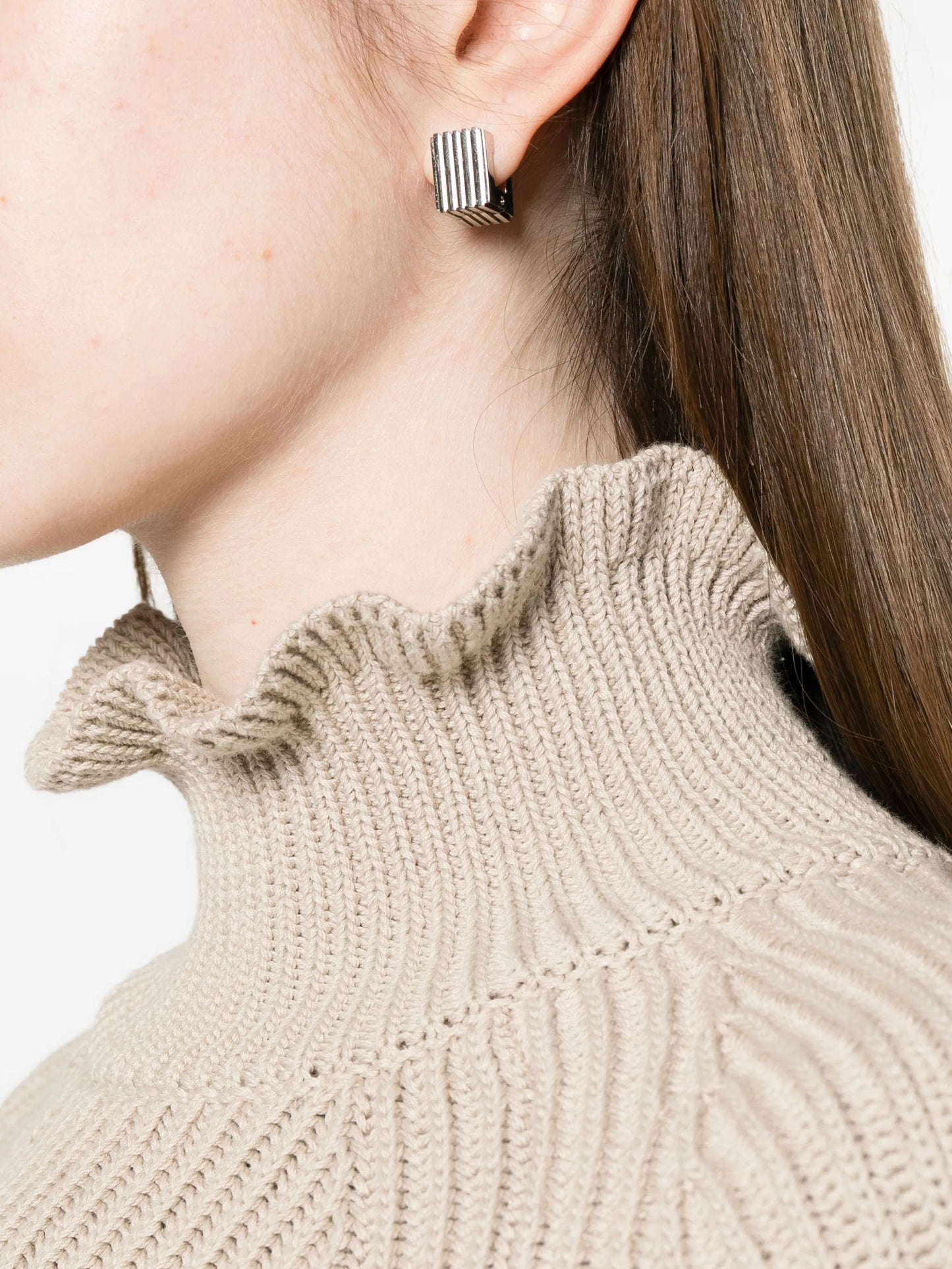 ruffled cotton sweater