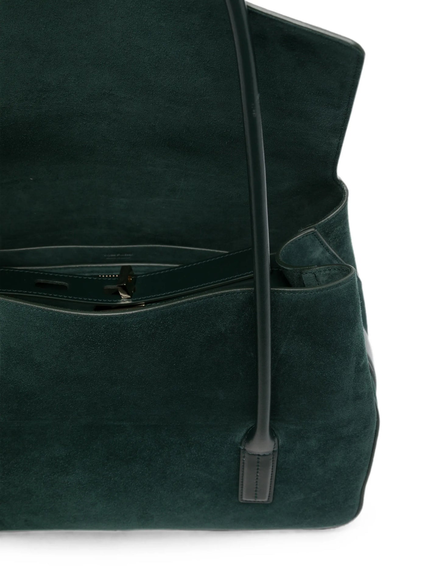 suede padlock-detail shoulder bag