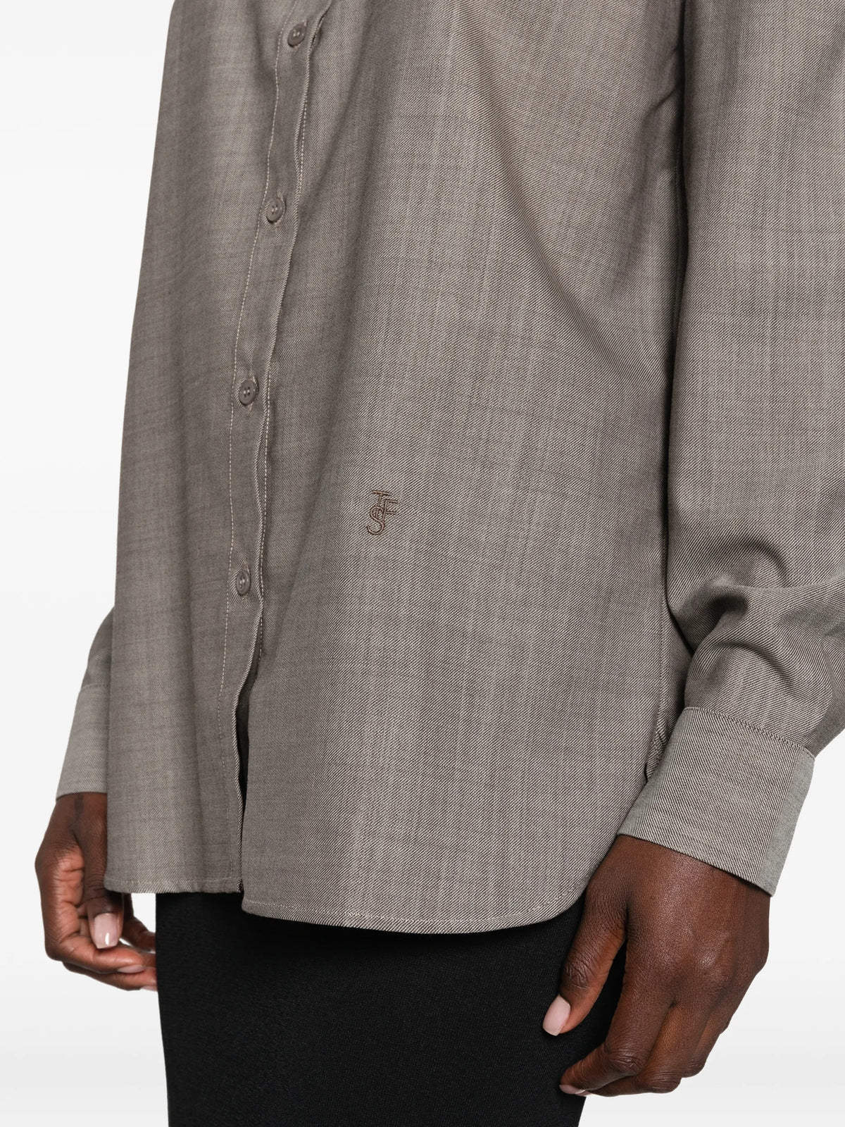 Oana padded-shoulder shirt
