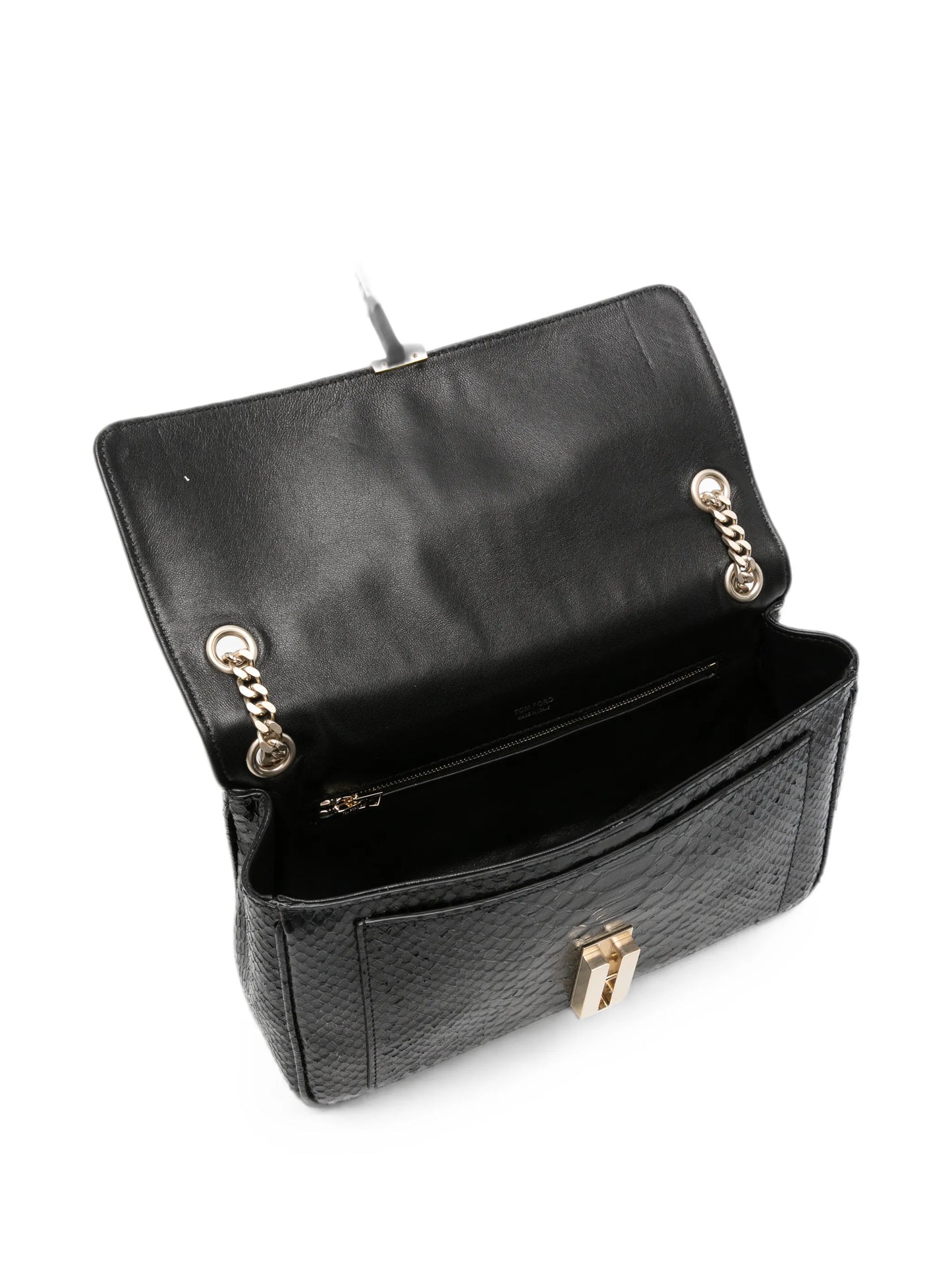 T-twist snakeskin-effect shoulder bag