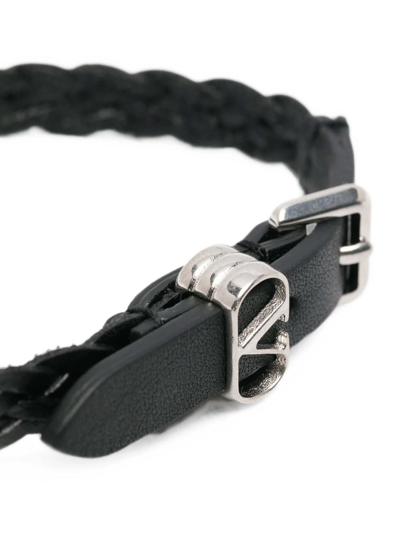 Ovalette braided-leather bracelet