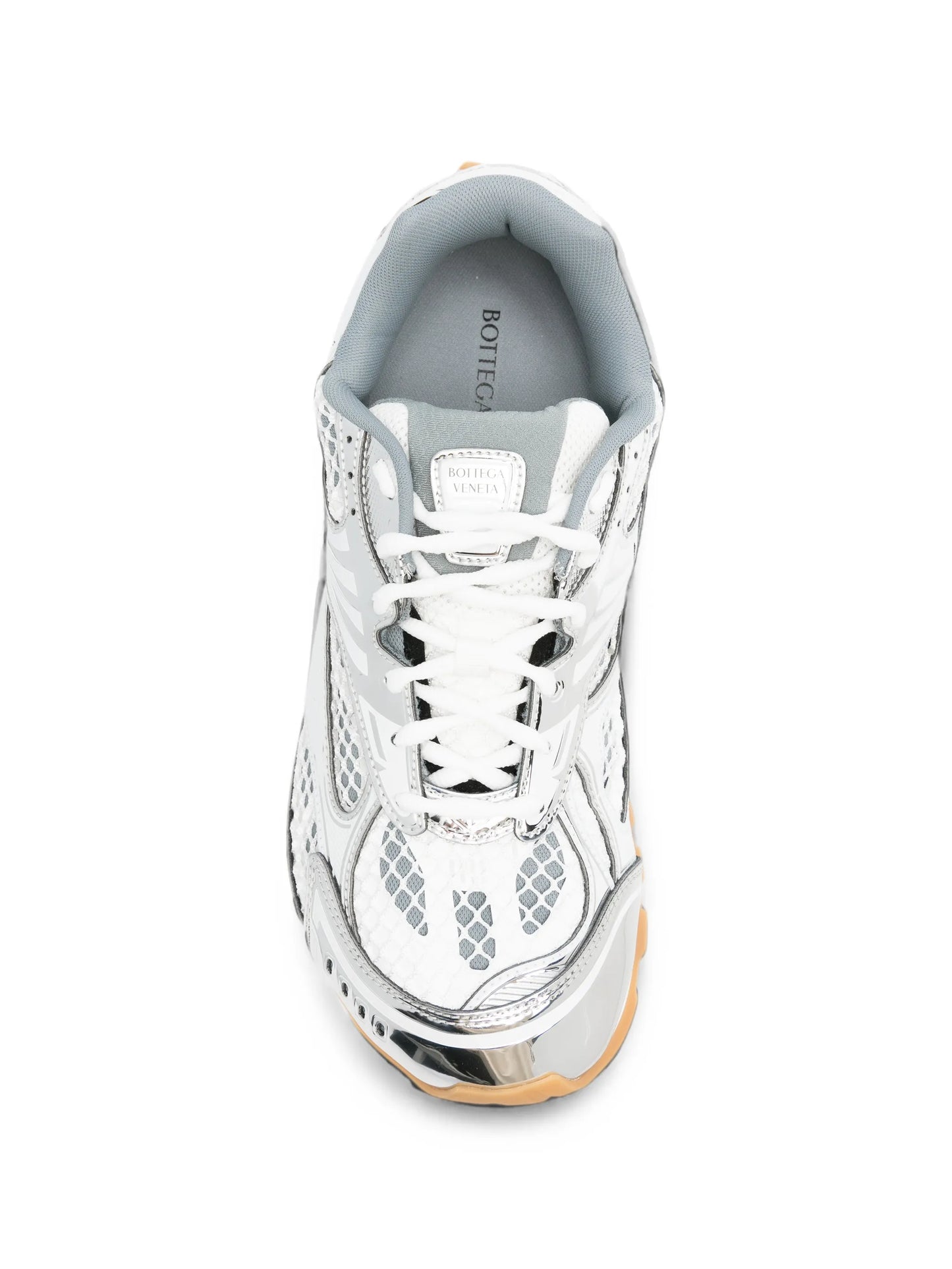 metallic mesh-panel sneakers