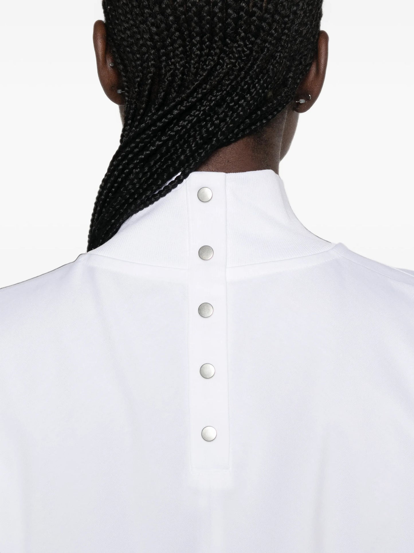 high-neck cropped T-shirt