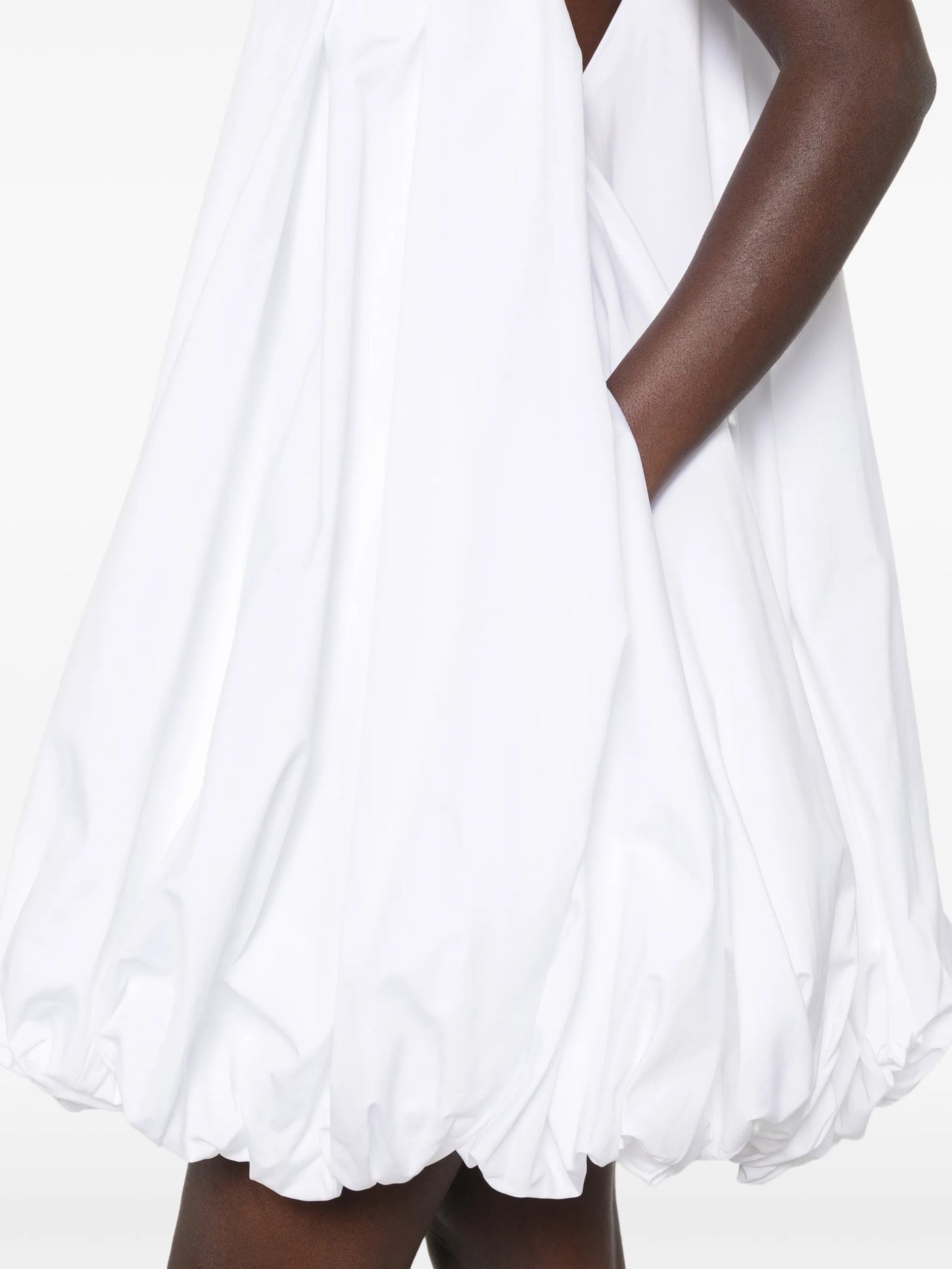 pleated bubble-hem mini dress