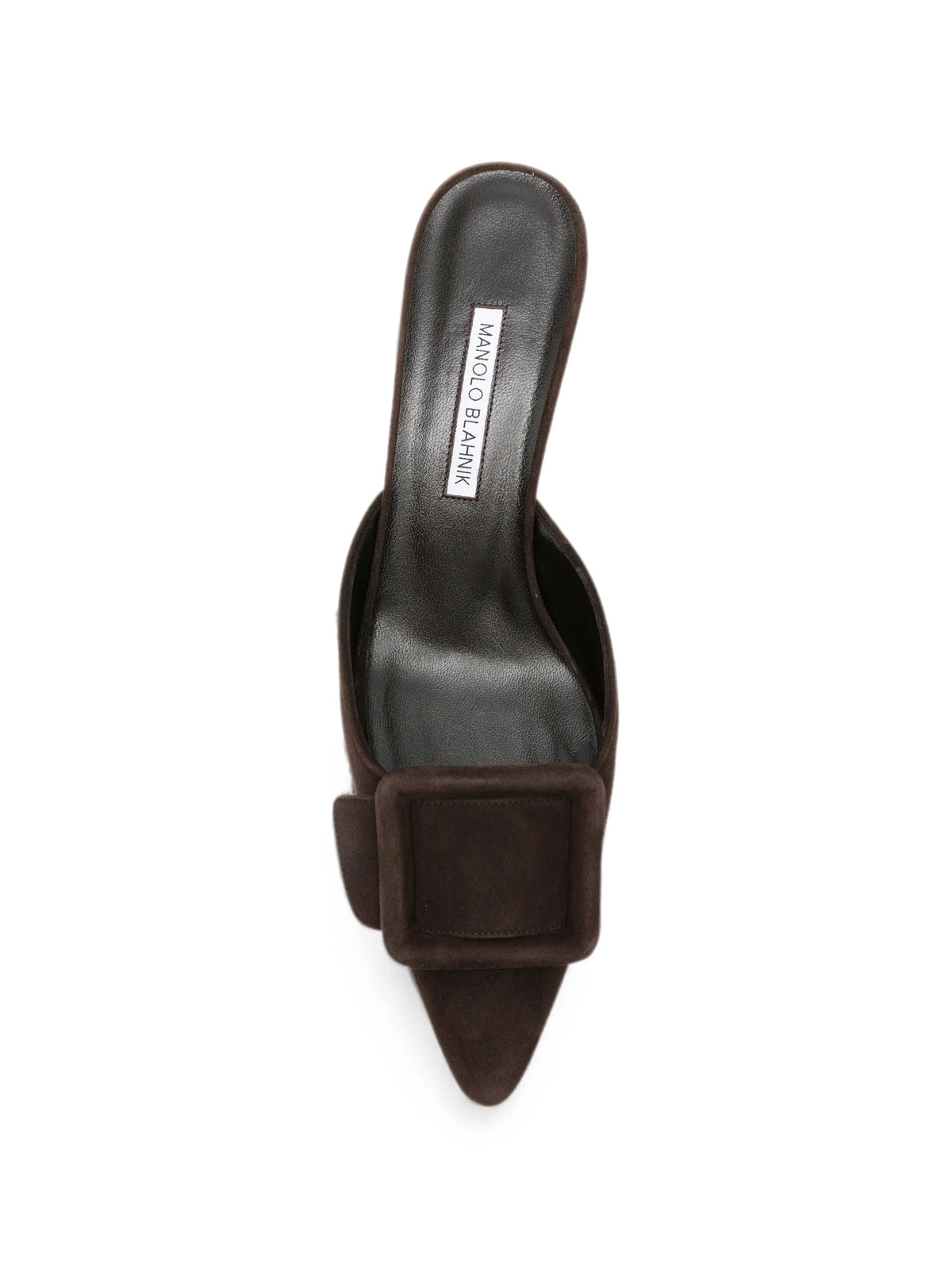 Maysale brown suede buckle mules