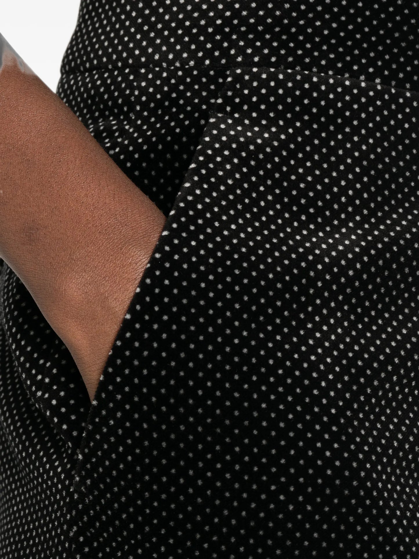 polka-dot velvet trousers