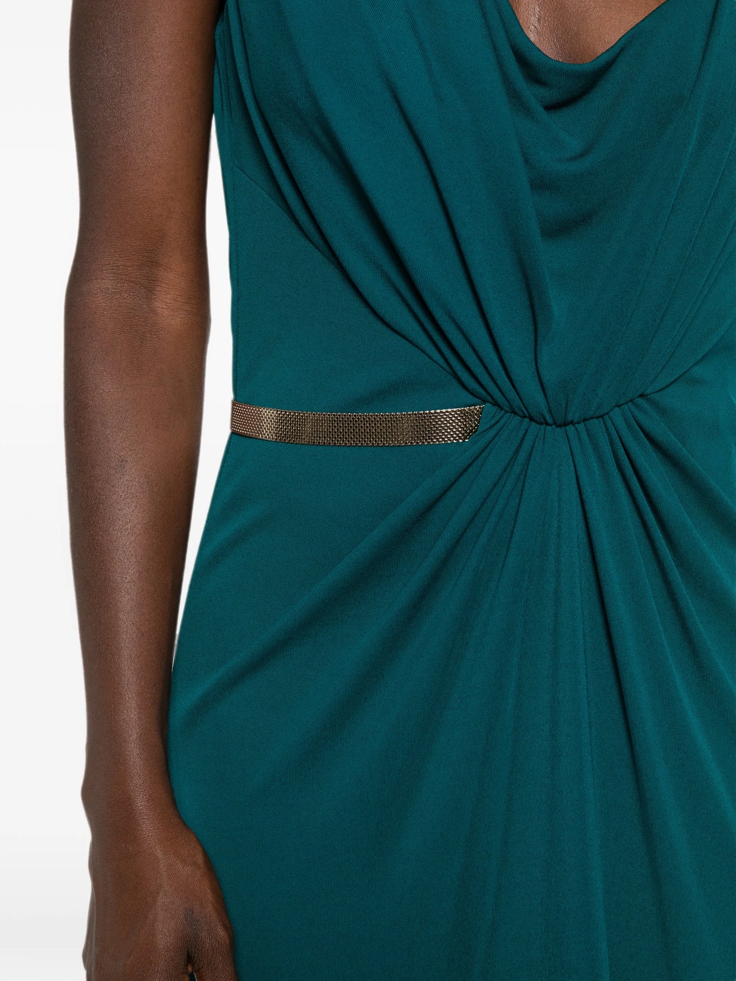 asymmetric draped evening maxi dress
