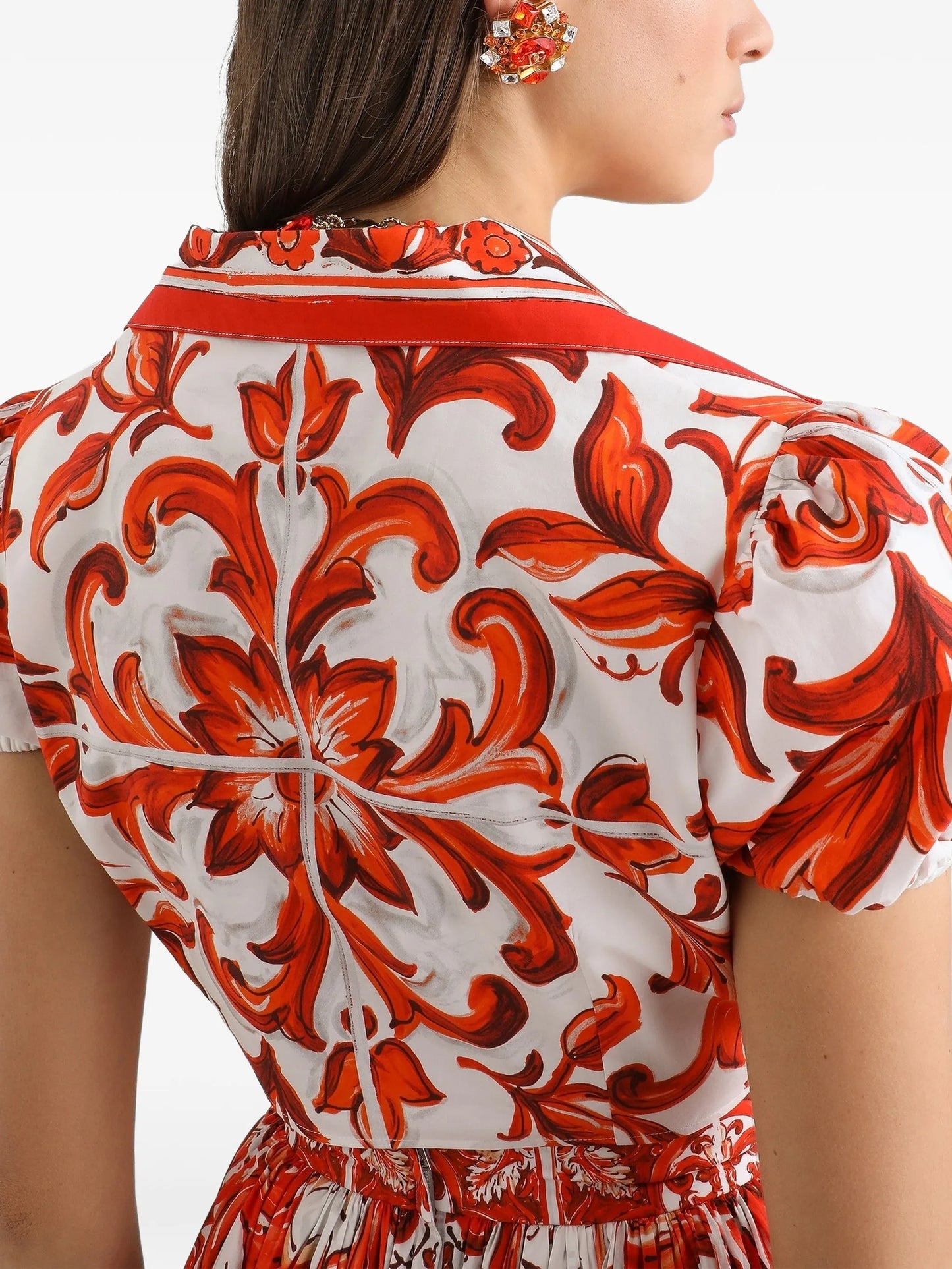 majolica-print poplin Camicia