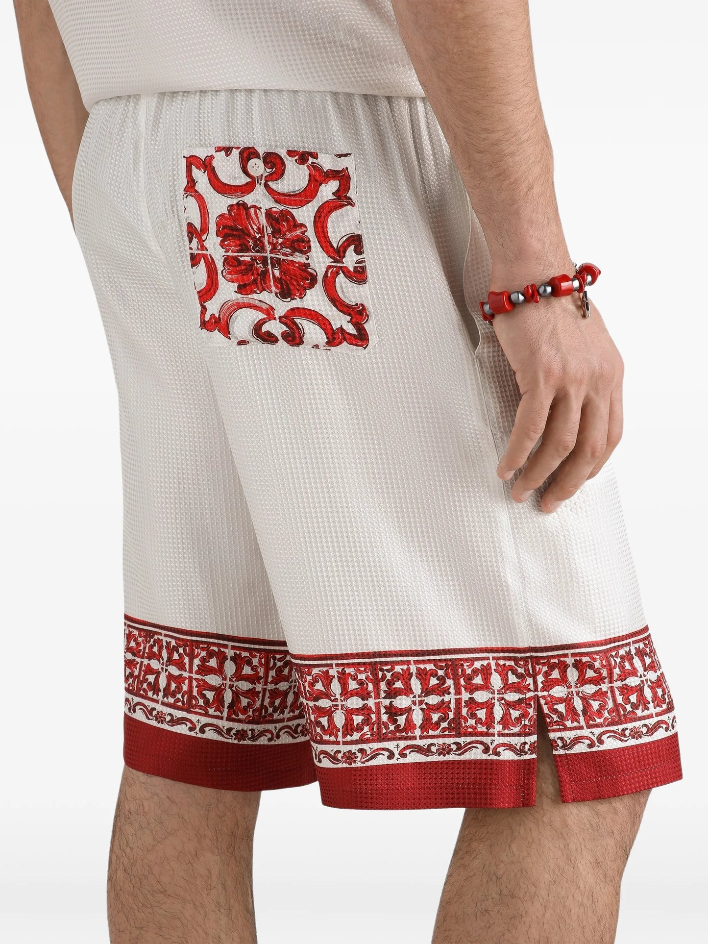 Majolica-print jacquard twill Vanity bermuda