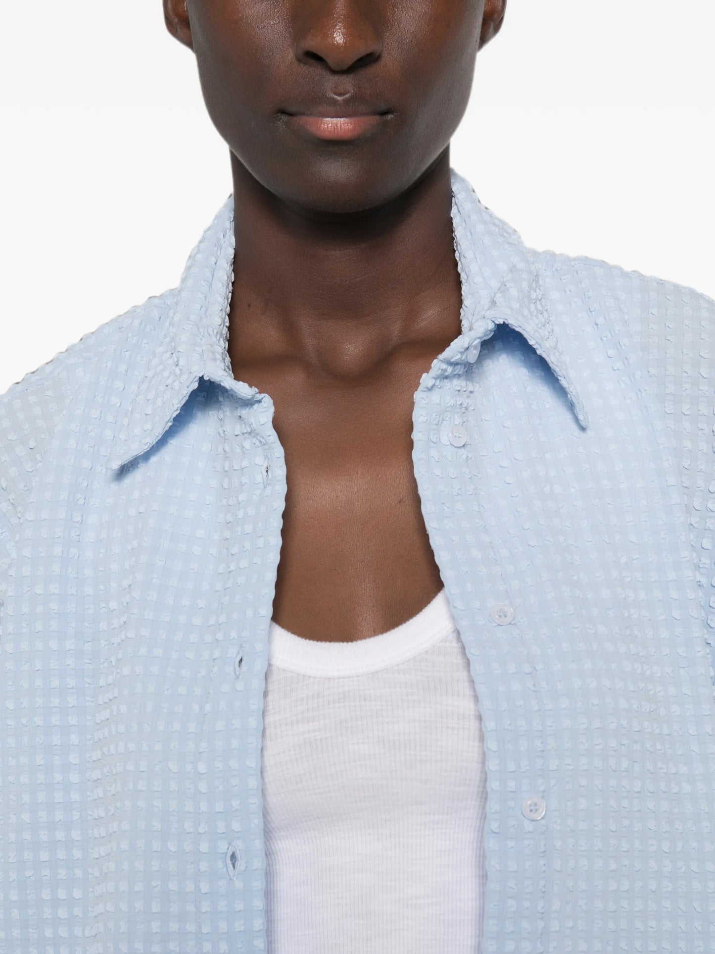 oversized seersucker shirt