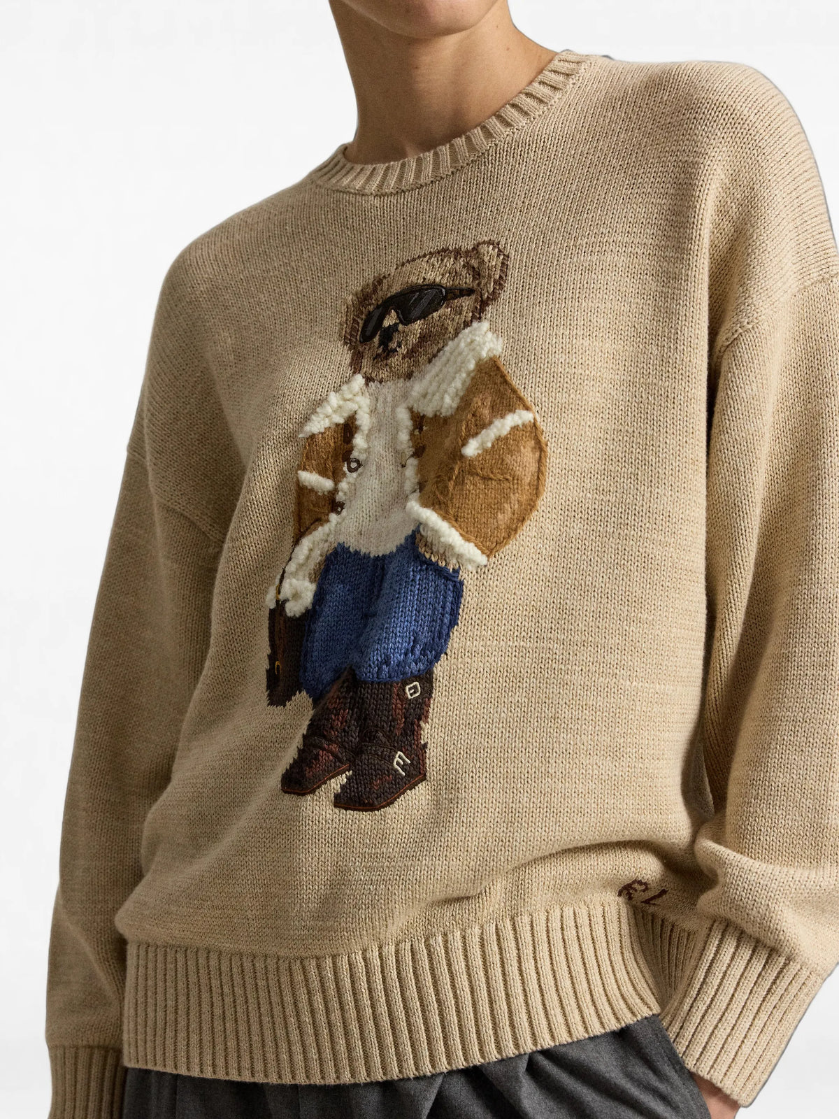 Polo Bear intarsia-knit sweater