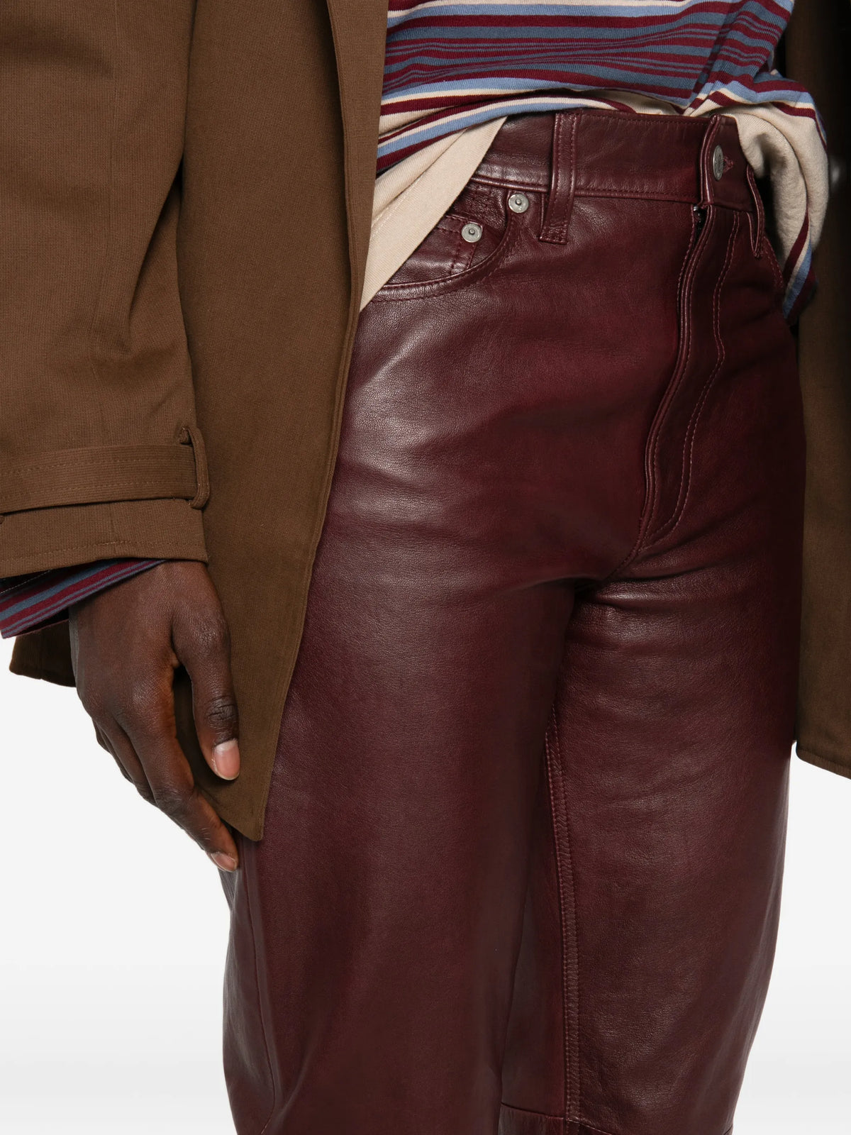 leather wide-leg trousers