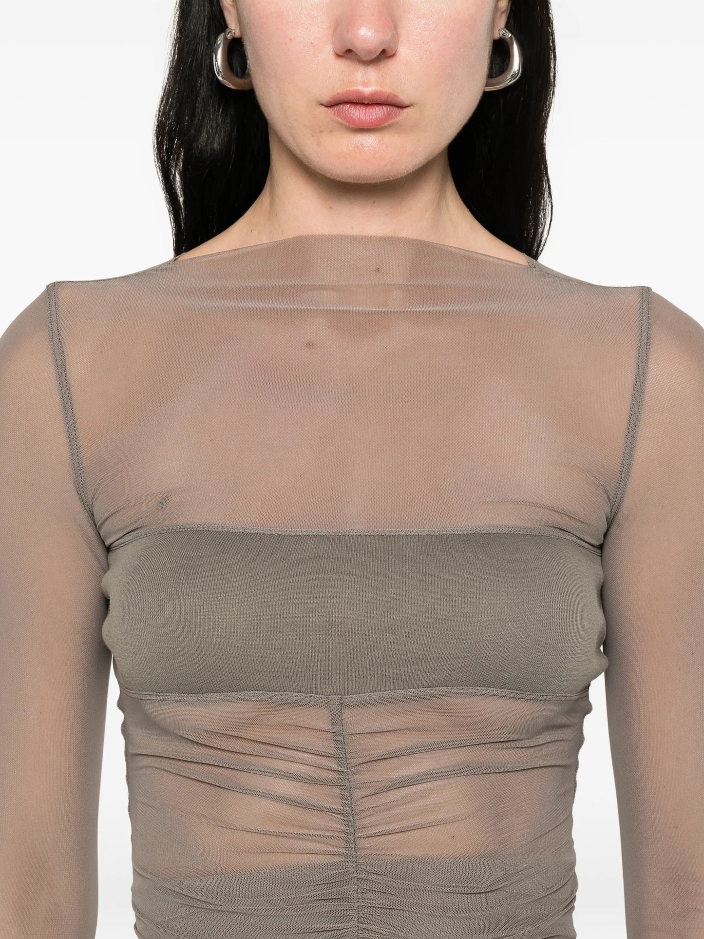 Temple long-sleeve bandeau top
