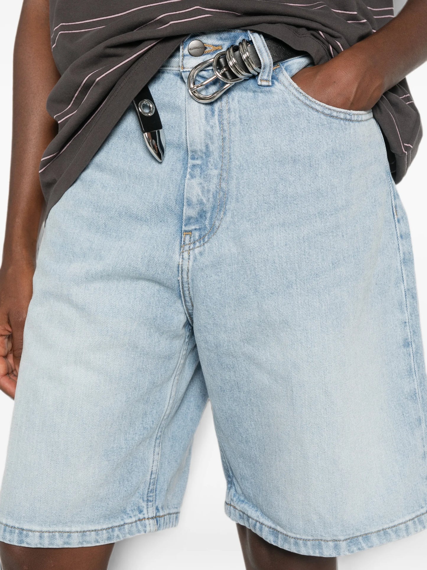 Brandon bleached denim shorts