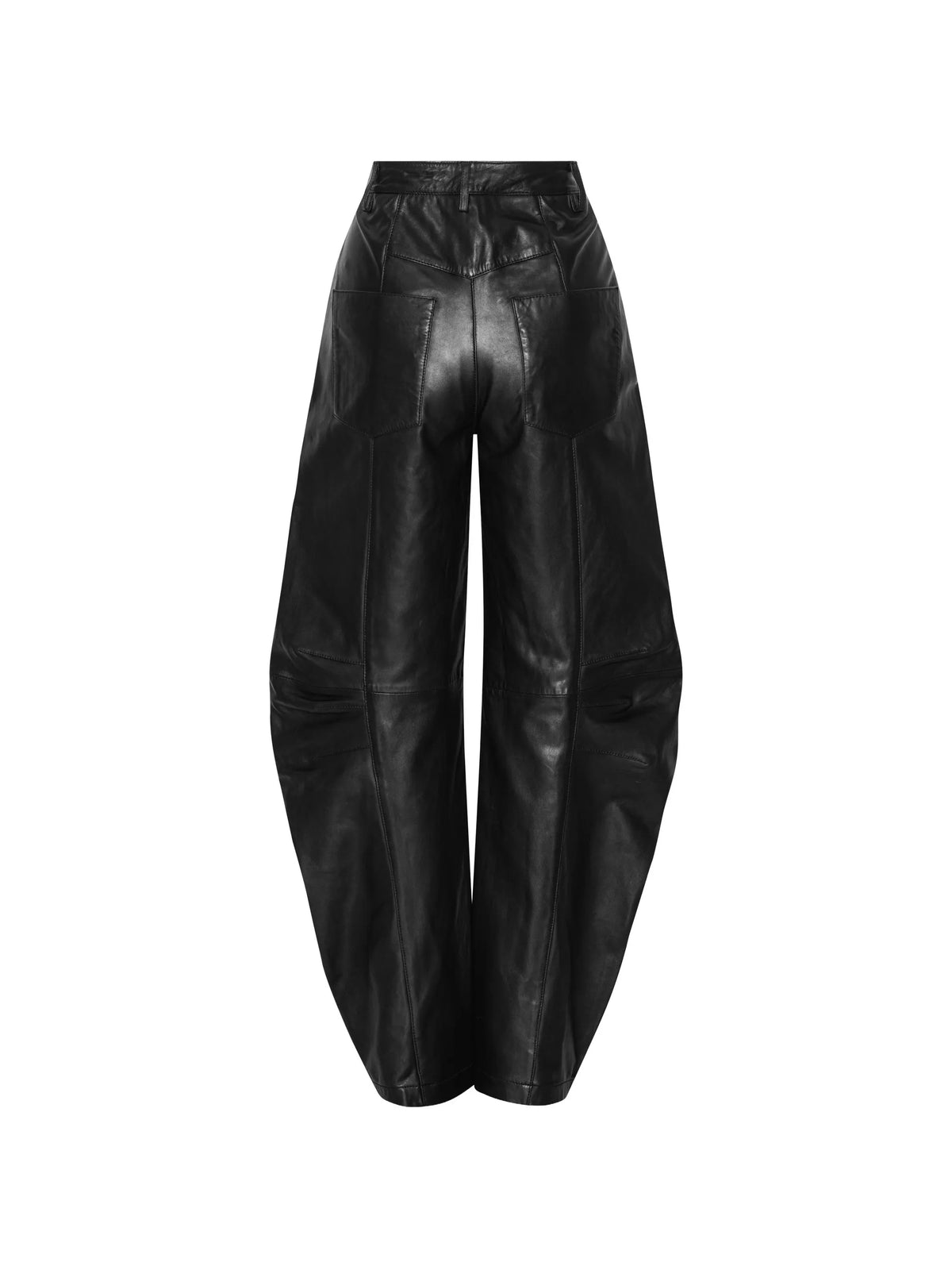 leather cargo pants black