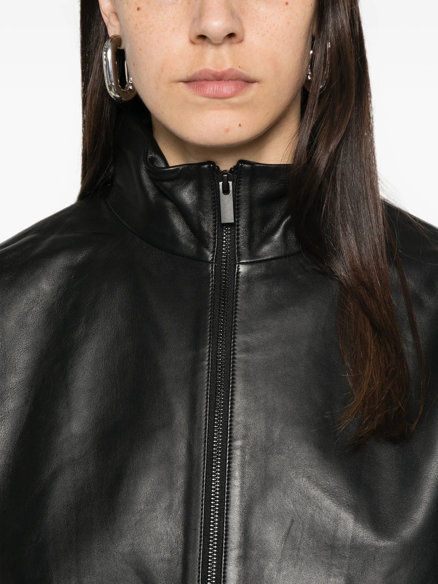 Cocoon leather jacket