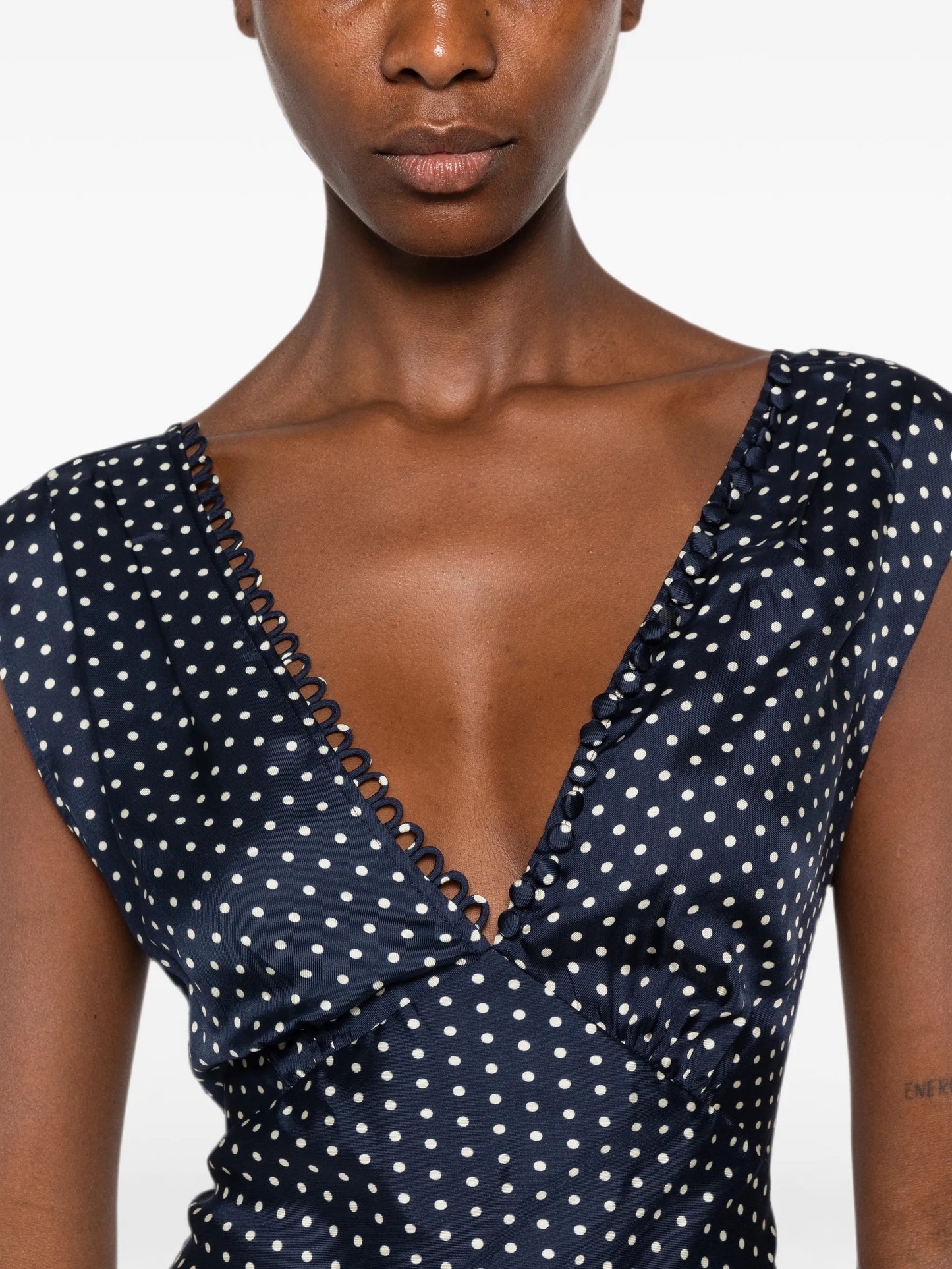 Tahlia polka-dot midi dress