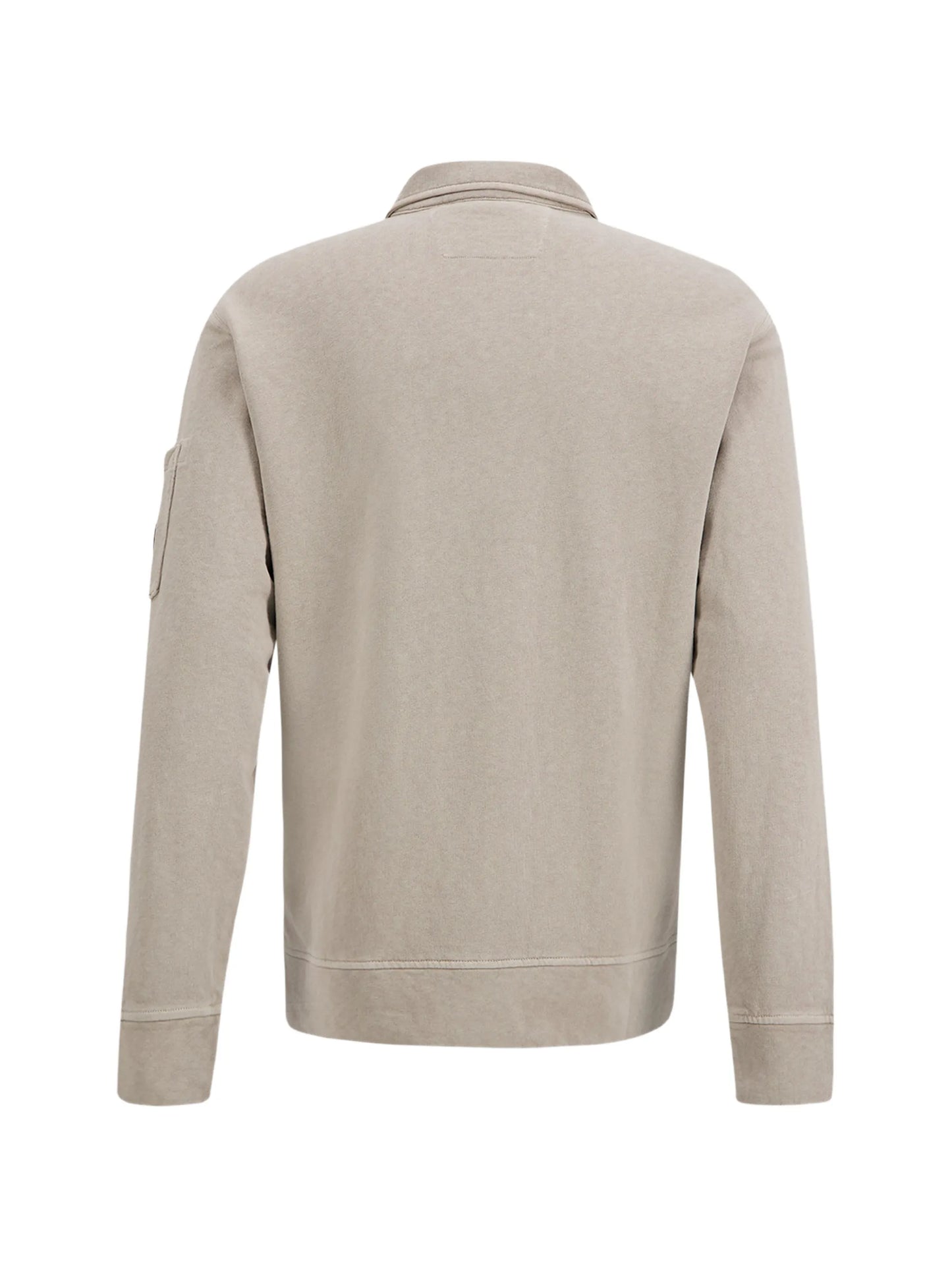 sleeve-pocket zipped polo shirt