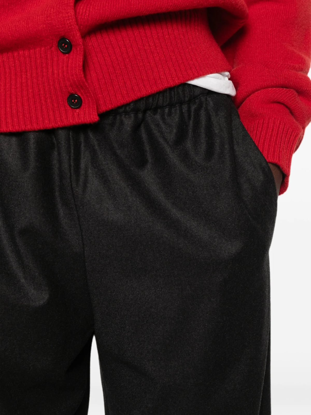 loose-fit wool trousers